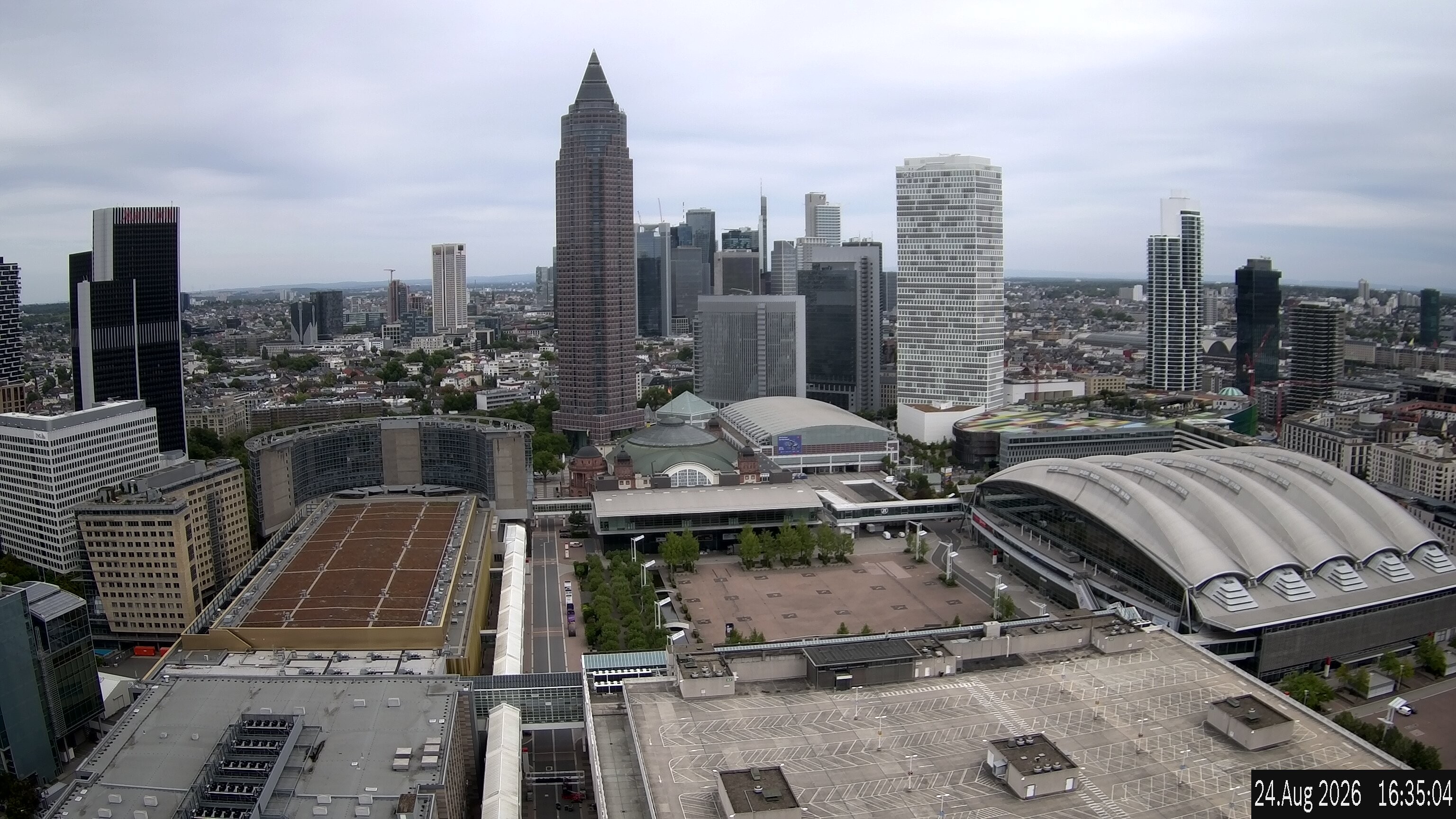 Archiv Foto Webcam Blick von Frankfurter Messe auf die Skyline