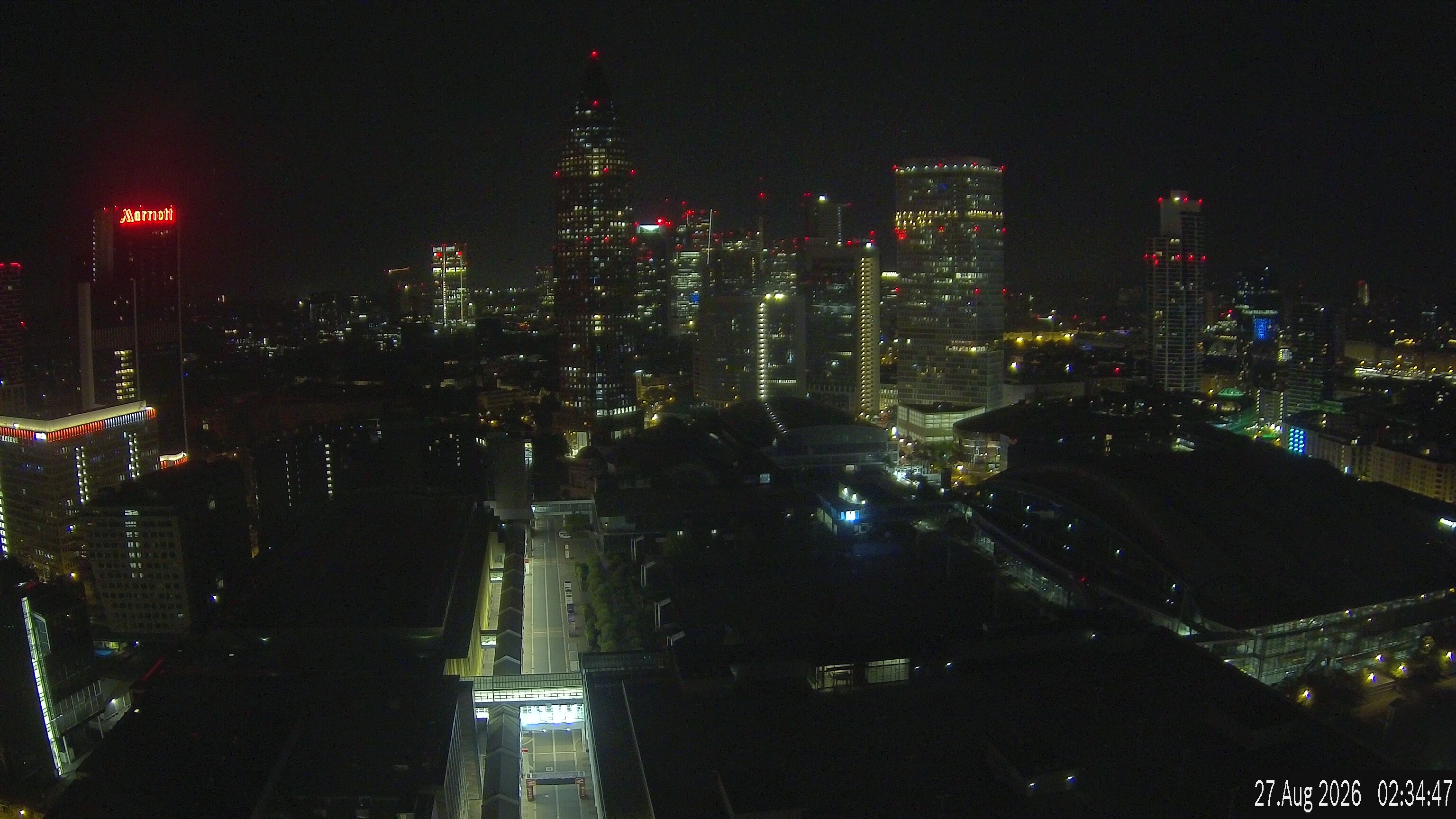 Archiv Foto Webcam Blick von Frankfurter Messe auf die Skyline