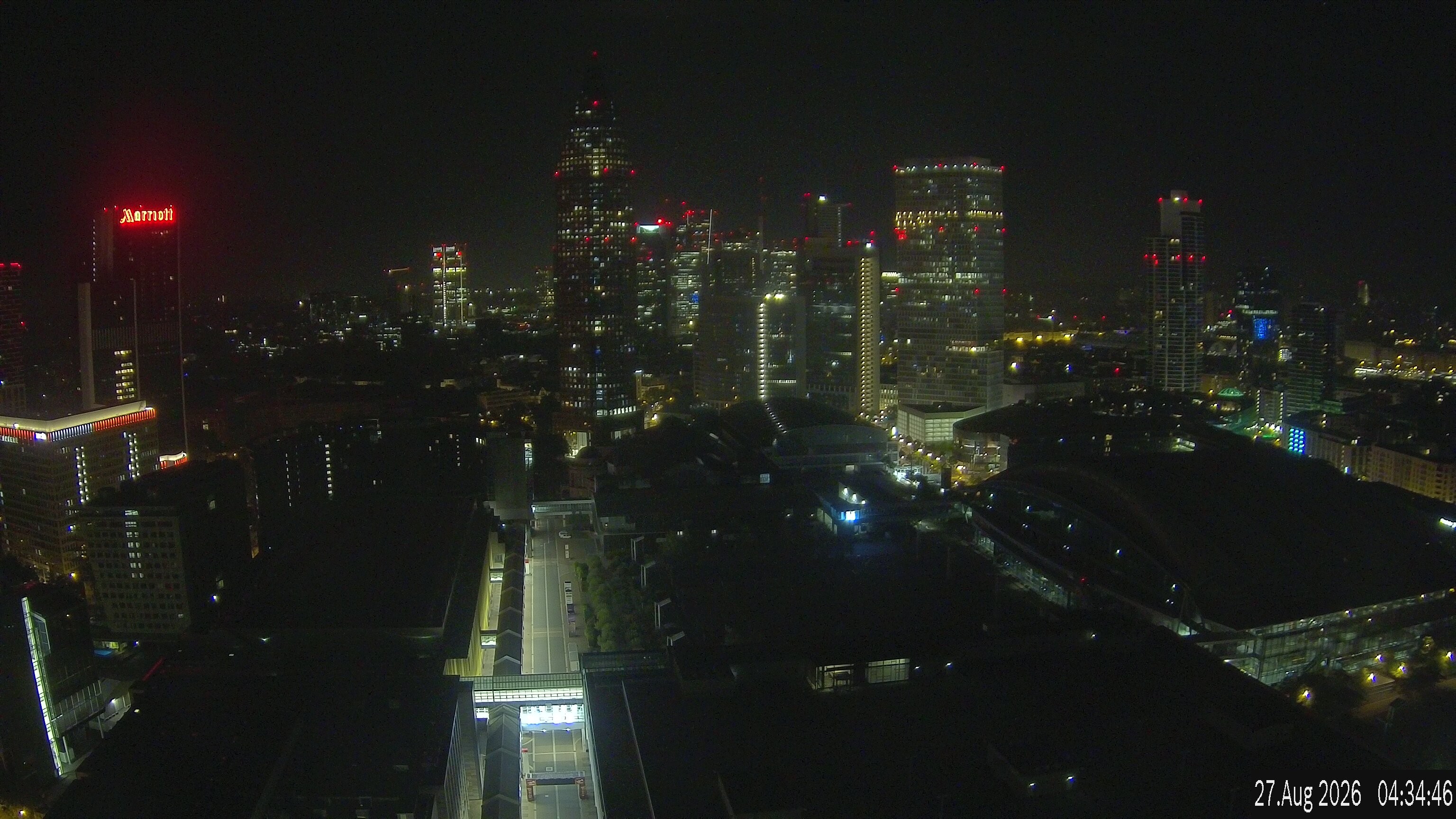 Archiv Foto Webcam Blick von Frankfurter Messe auf die Skyline