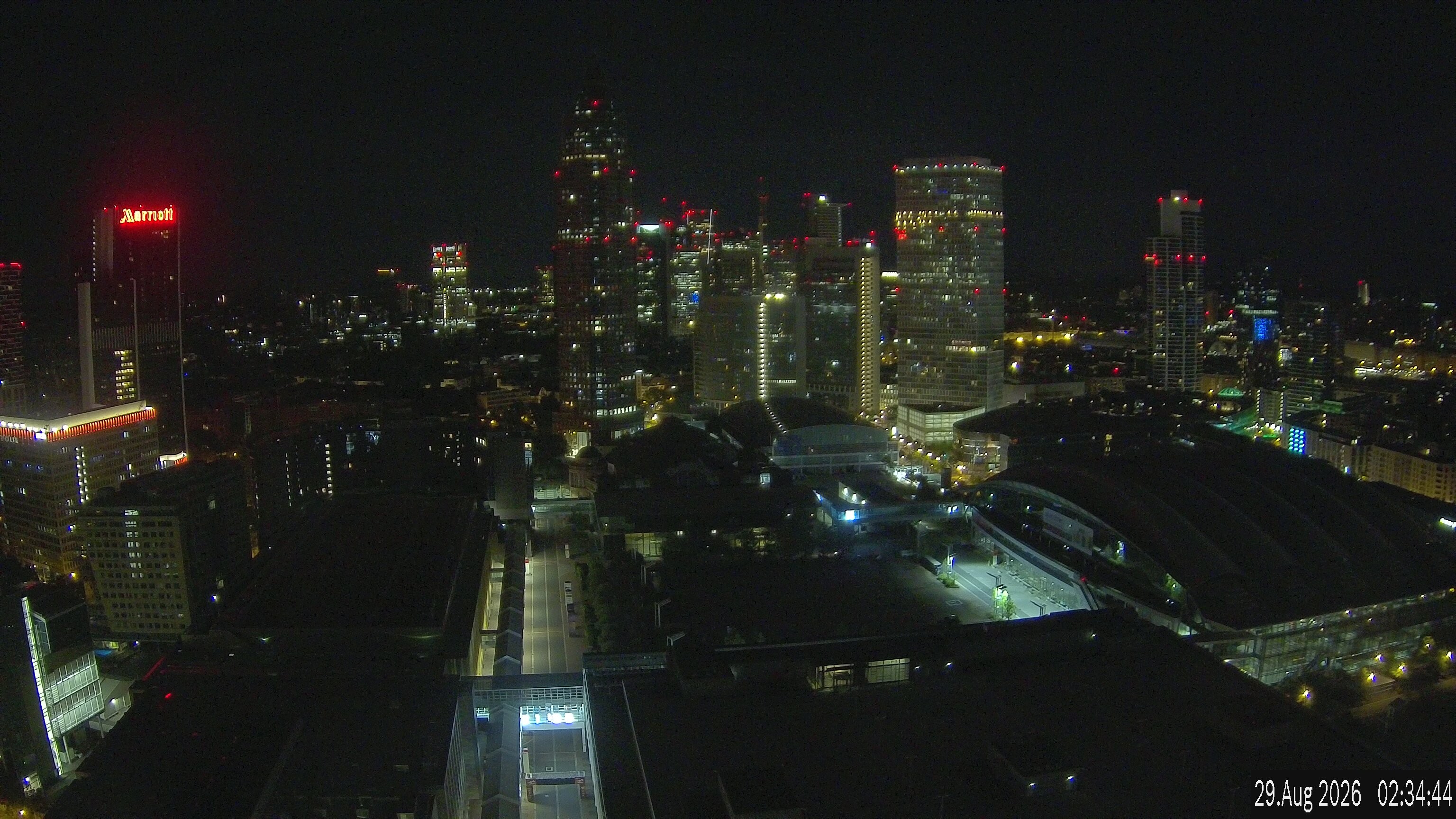 Archiv Foto Webcam Blick von Frankfurter Messe auf die Skyline