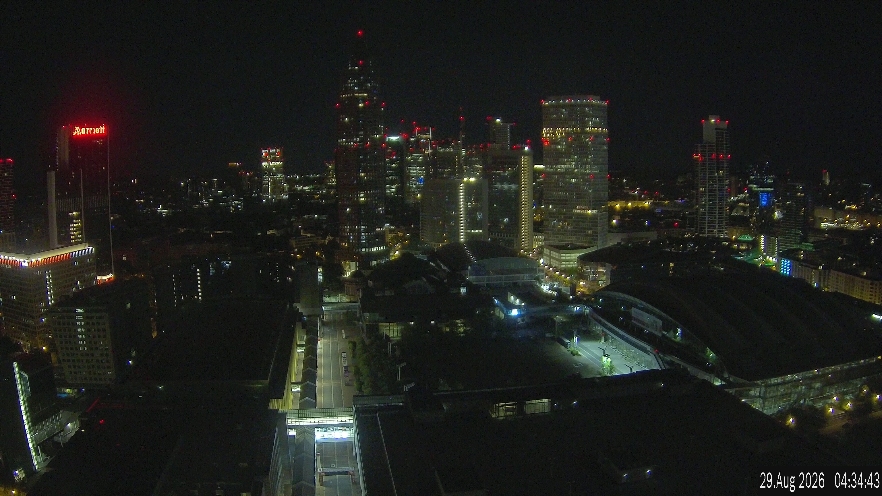 Archiv Foto Webcam Blick von Frankfurter Messe auf die Skyline
