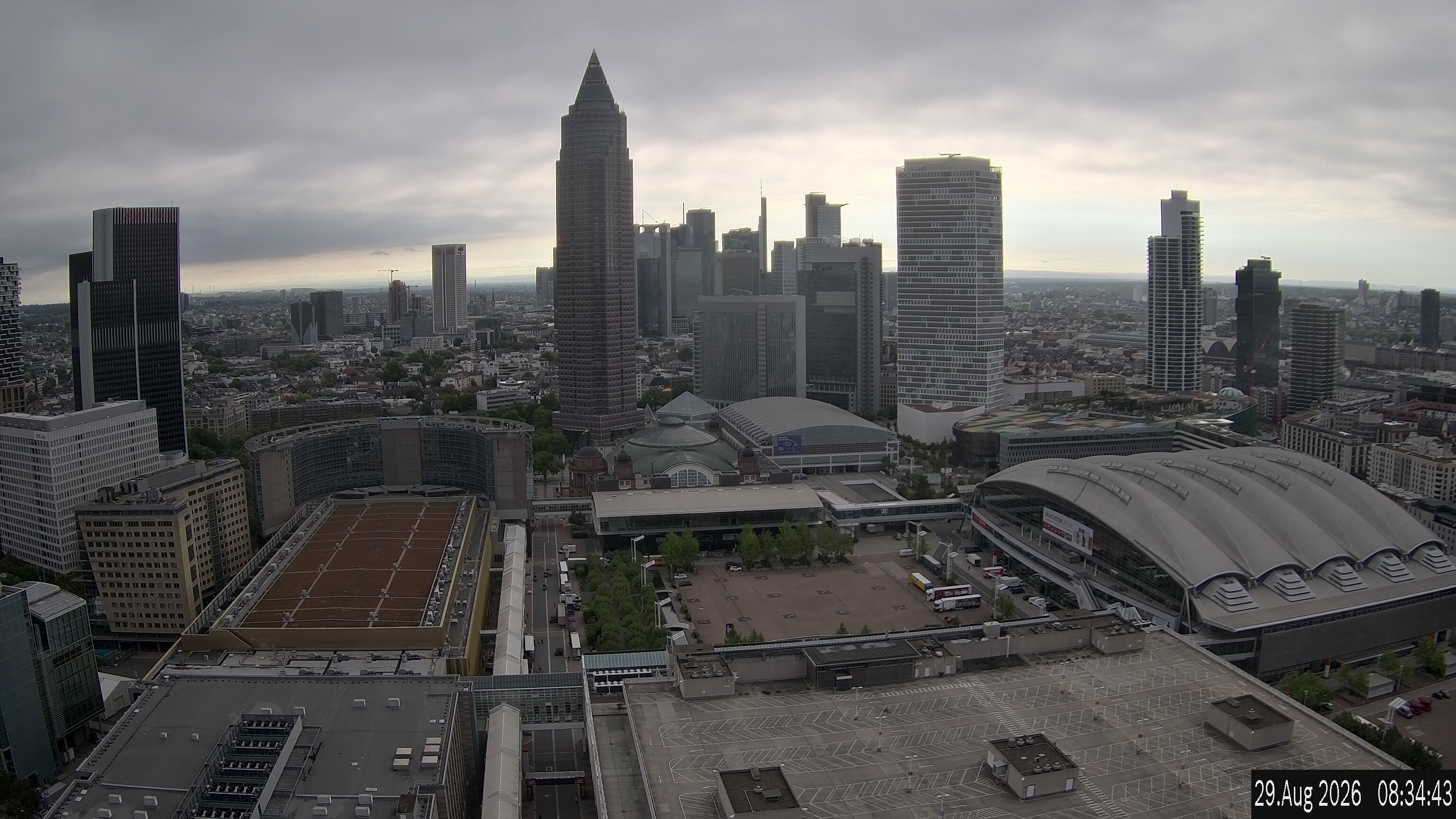 Archiv Foto Webcam Blick von Frankfurter Messe auf die Skyline