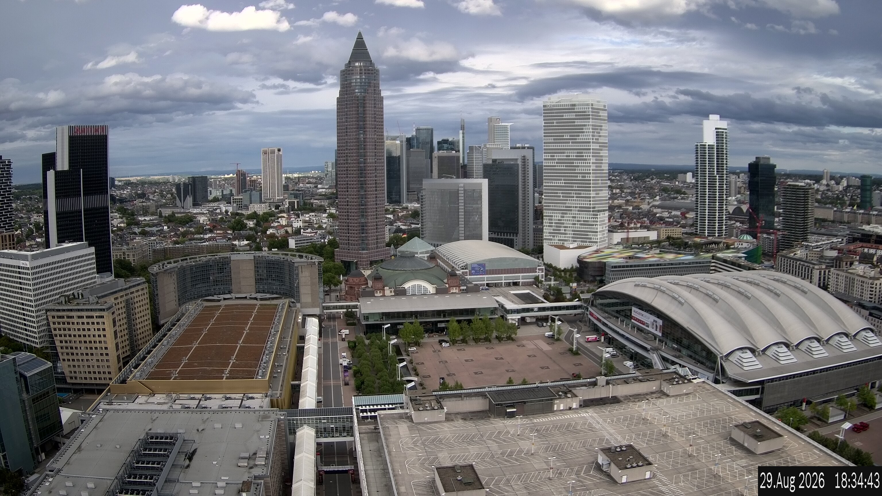 Archiv Foto Webcam Blick von Frankfurter Messe auf die Skyline