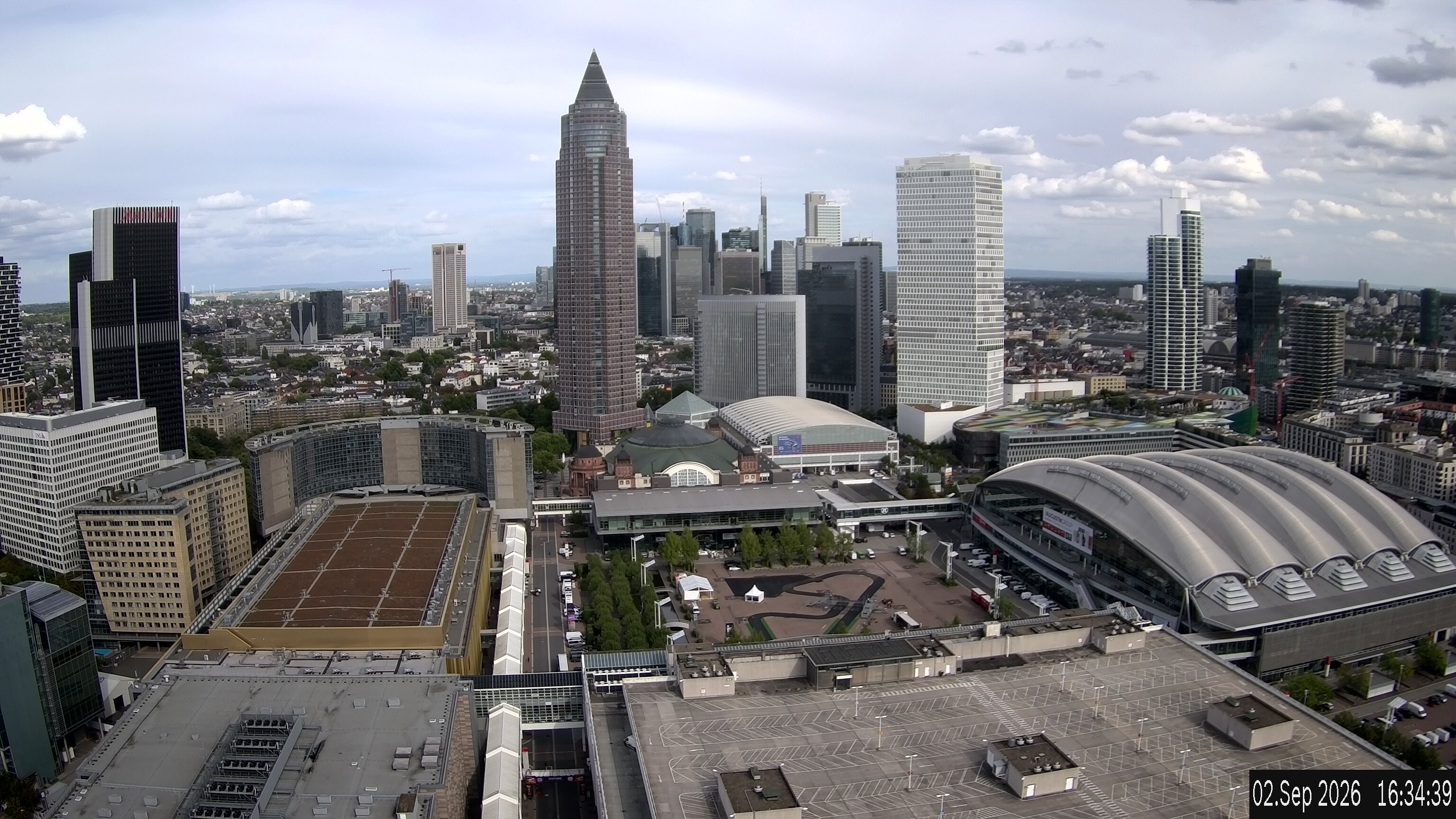 Archiv Foto Webcam Blick von Frankfurter Messe auf die Skyline
