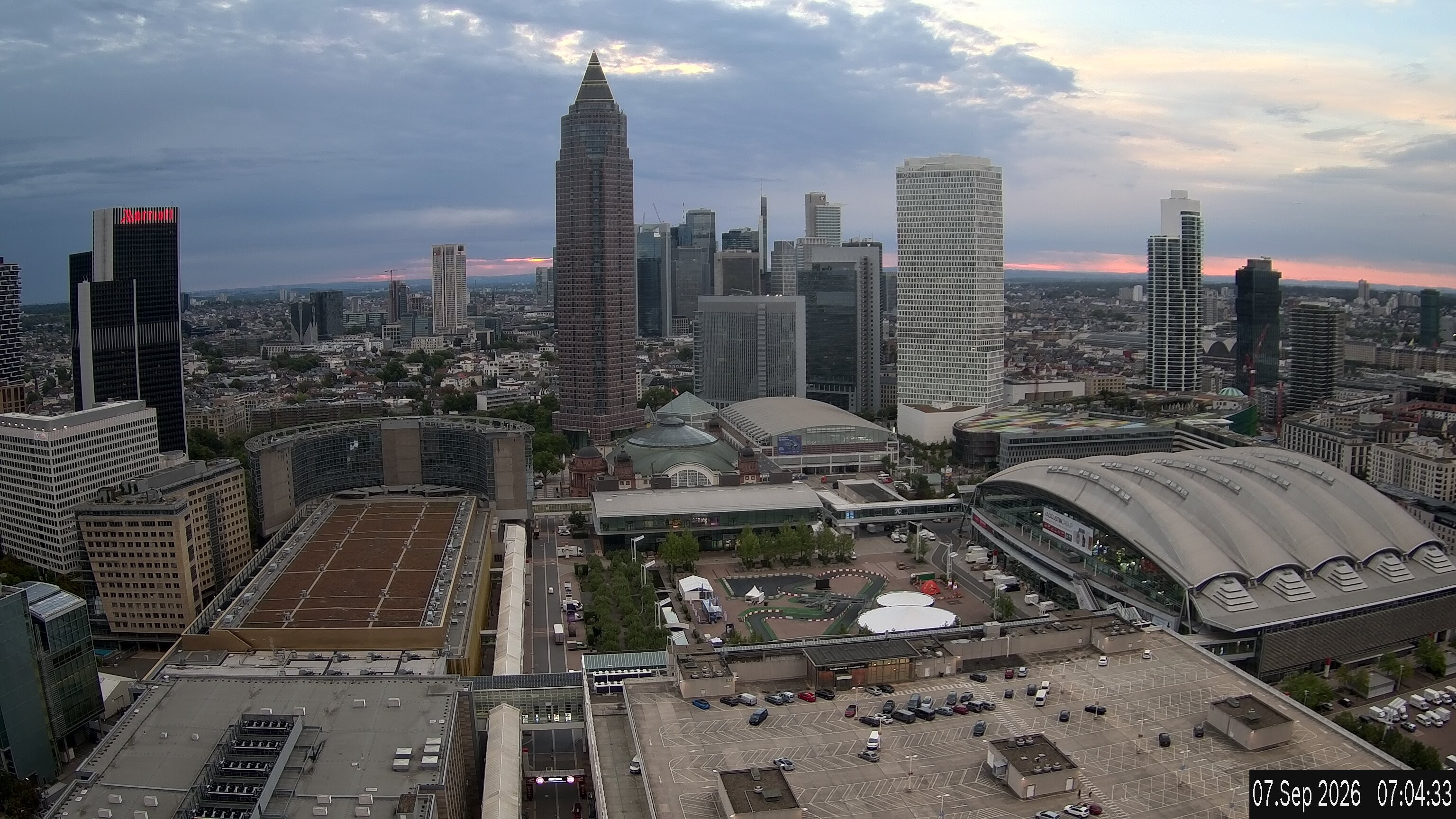 Archiv Foto Webcam Blick von Frankfurter Messe auf die Skyline