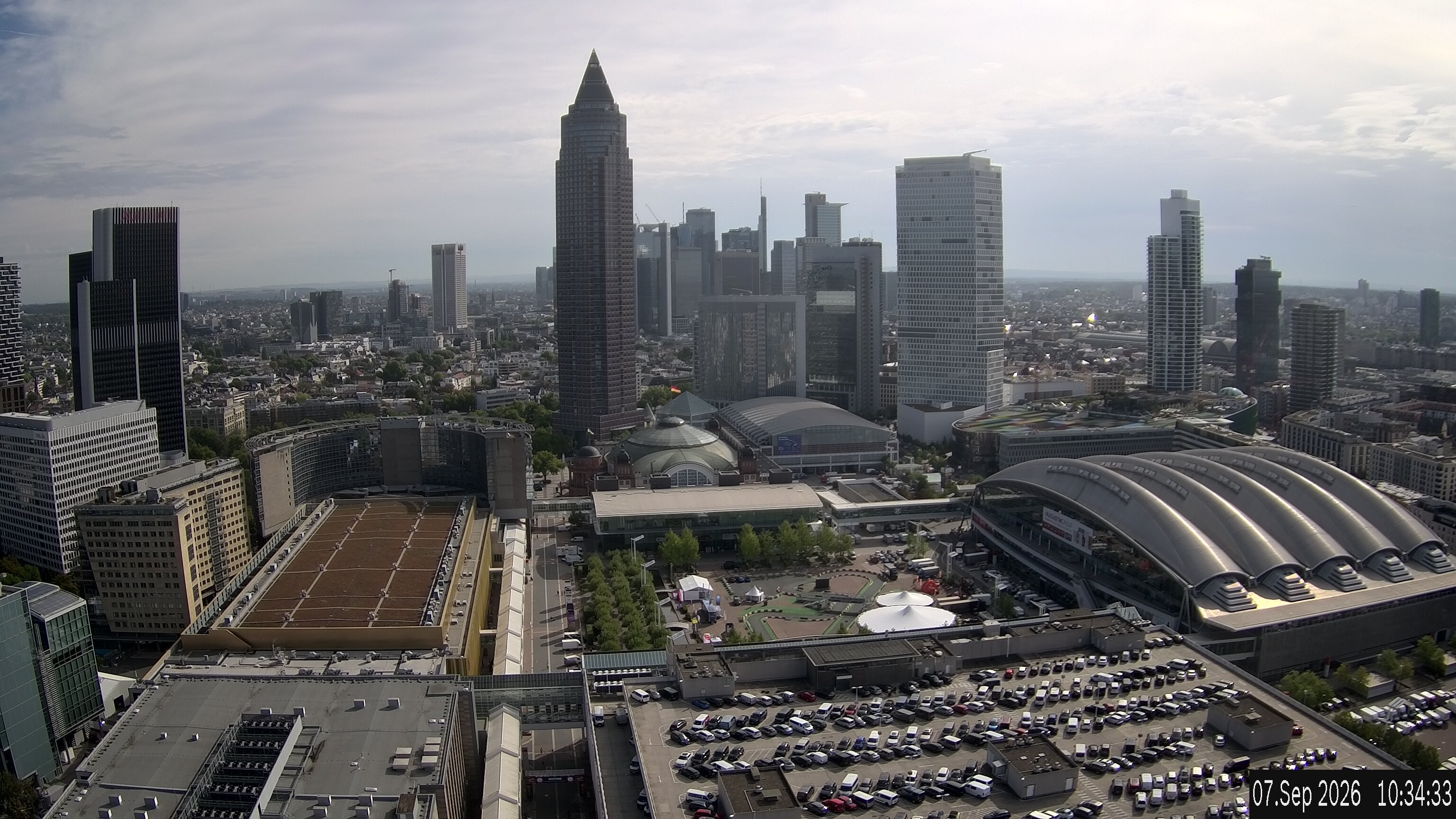 Archiv Foto Webcam Blick von Frankfurter Messe auf die Skyline