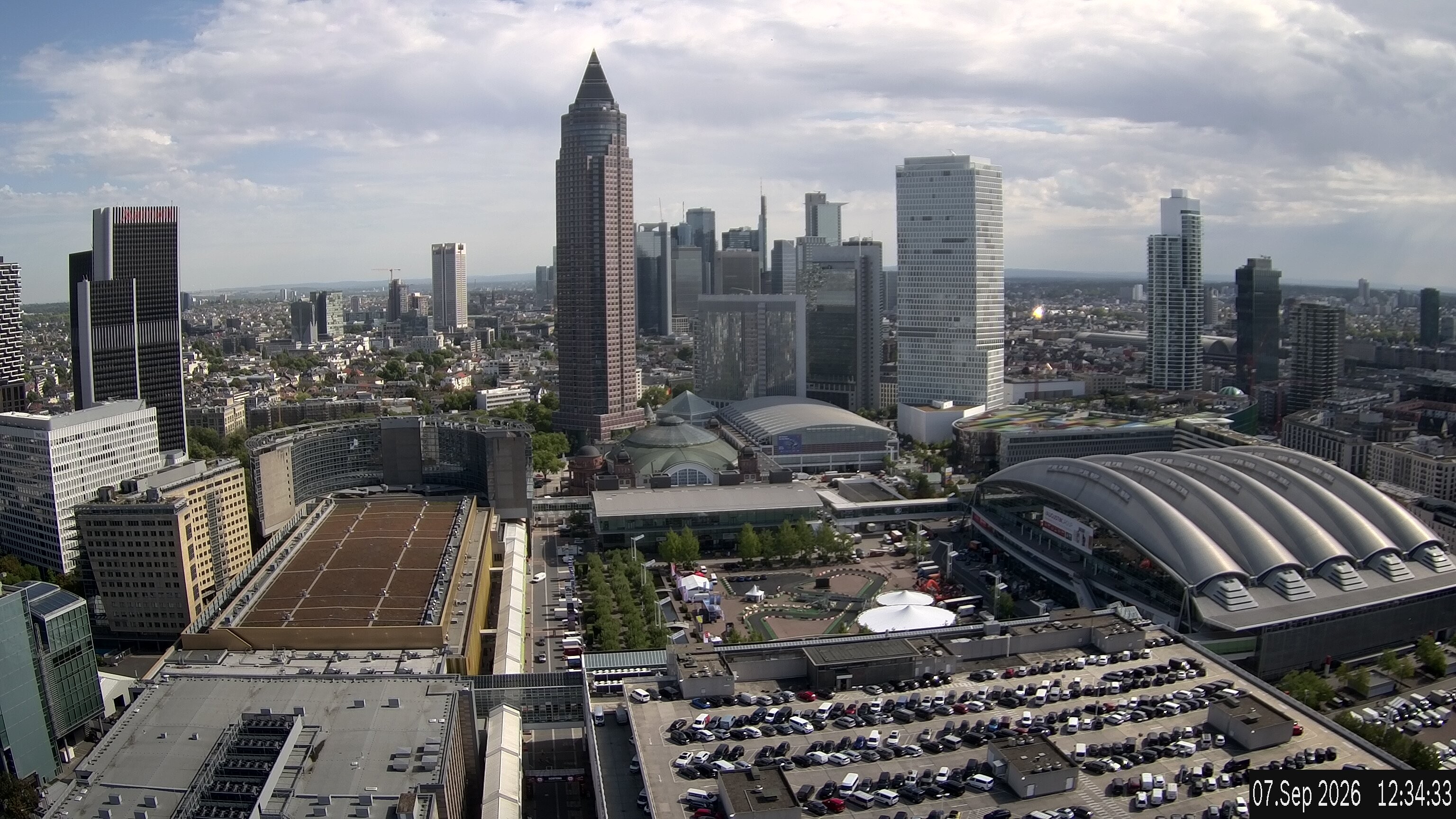 Archiv Foto Webcam Blick von Frankfurter Messe auf die Skyline