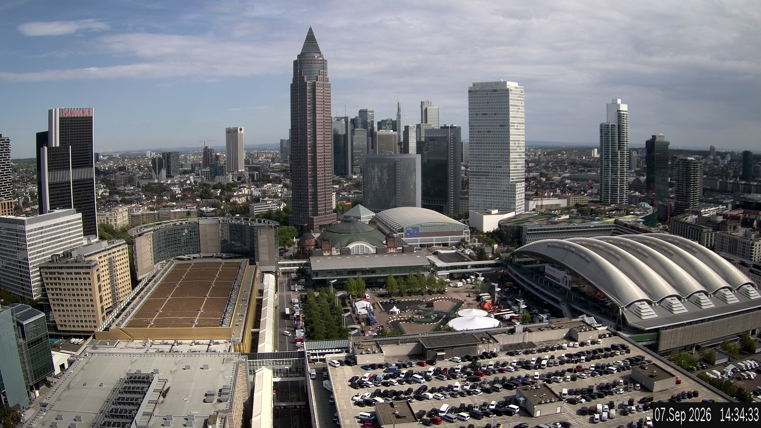 Archiv Foto Webcam Blick von Frankfurter Messe auf die Skyline