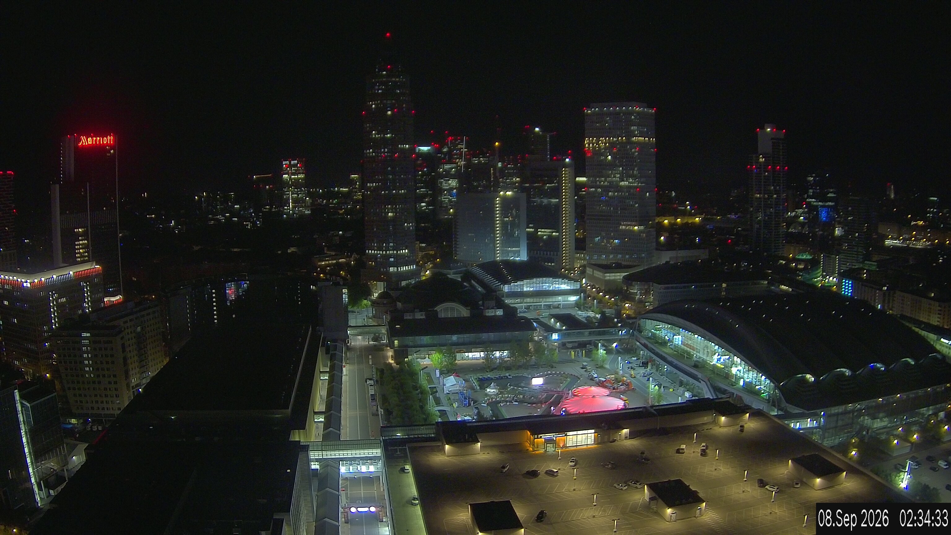 Archiv Foto Webcam Blick von Frankfurter Messe auf die Skyline