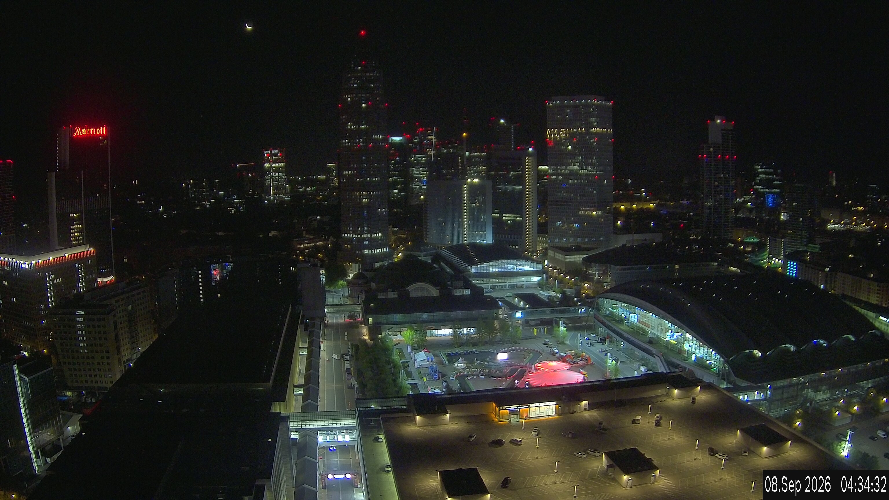 Archiv Foto Webcam Blick von Frankfurter Messe auf die Skyline