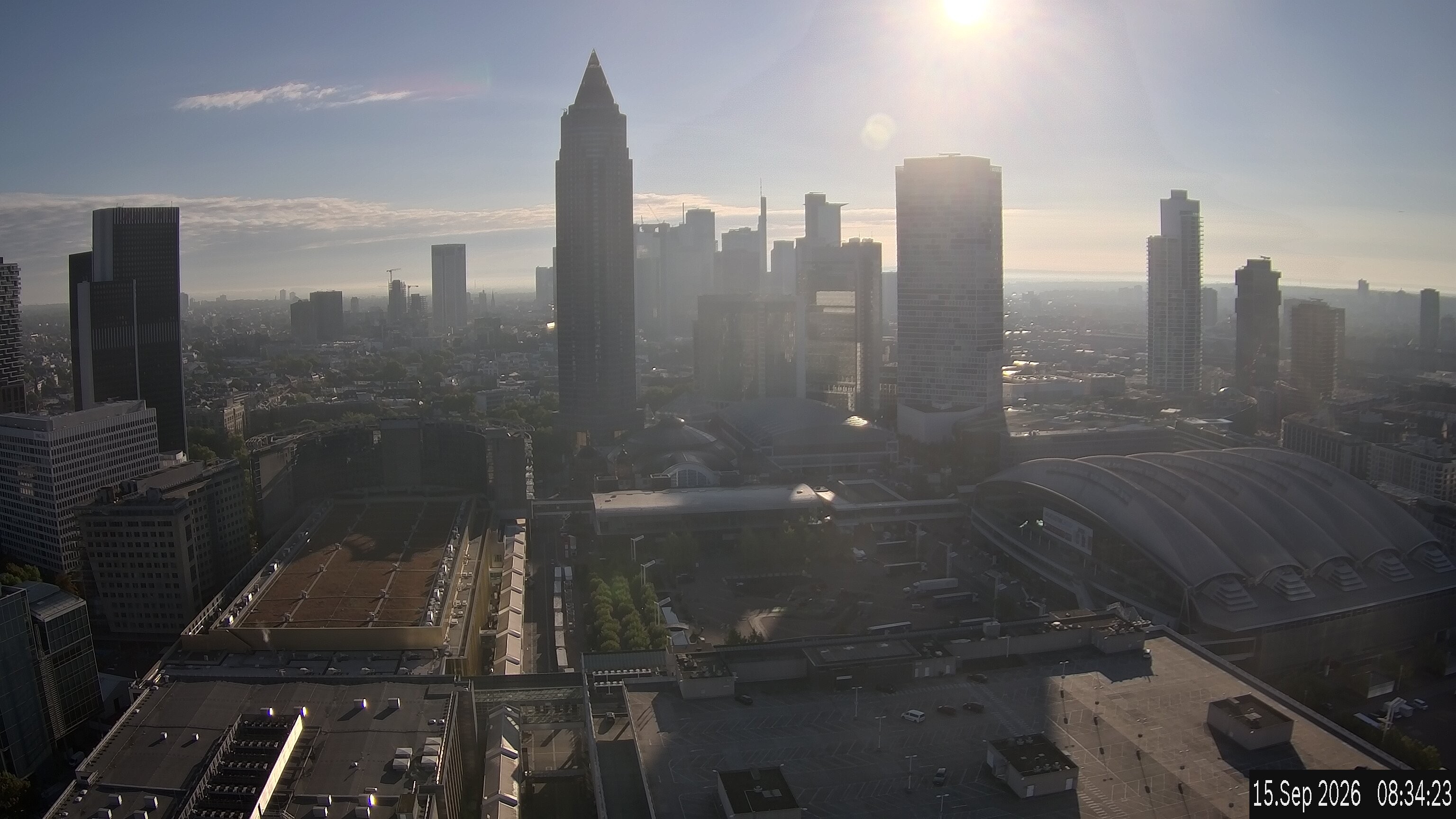 Archived image Webcam Frankfurt: View at the Skyline