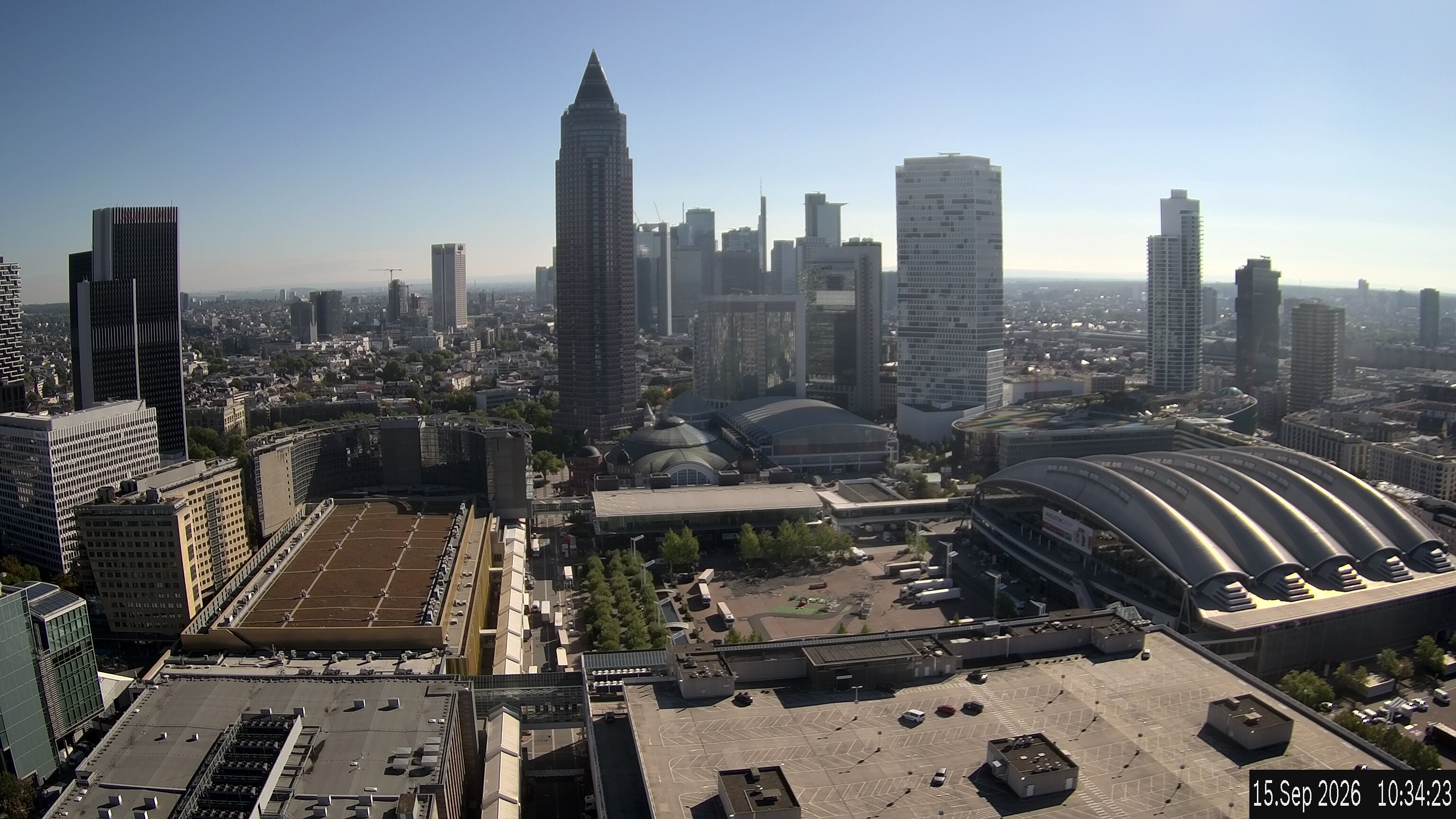 Archived image Webcam Frankfurt: View at the Skyline