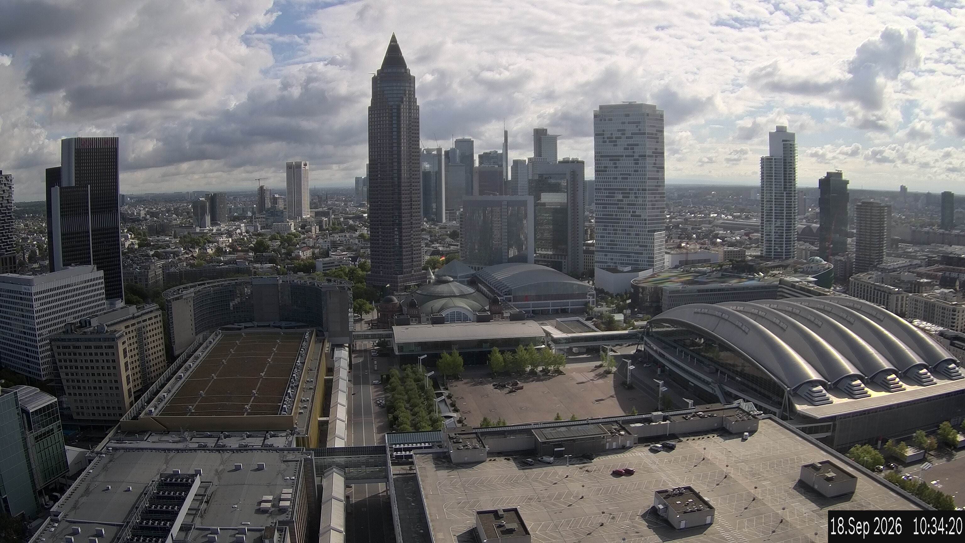 Archiv Foto Webcam Blick von Frankfurter Messe auf die Skyline