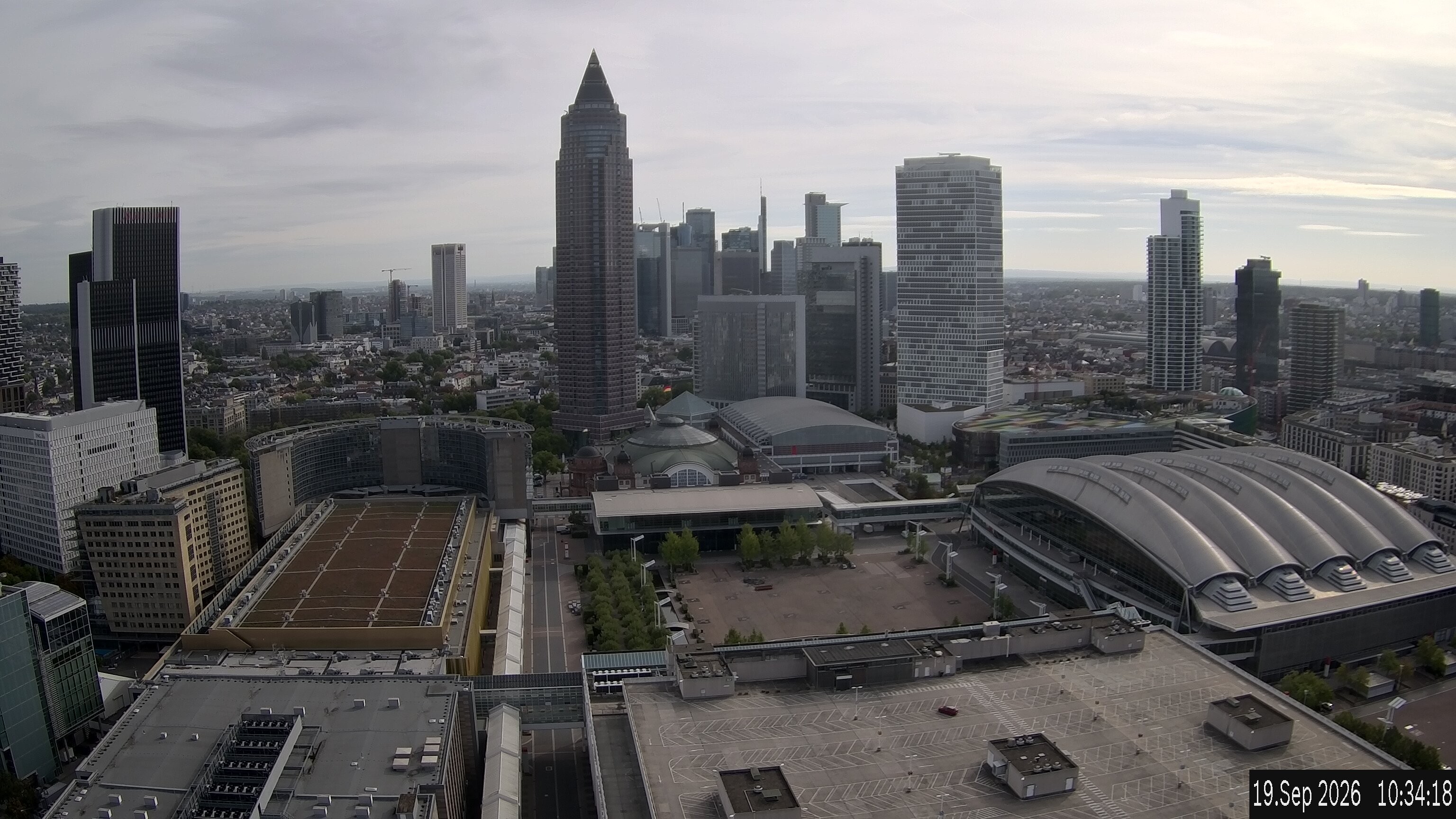 Archiv Foto Webcam Blick von Frankfurter Messe auf die Skyline