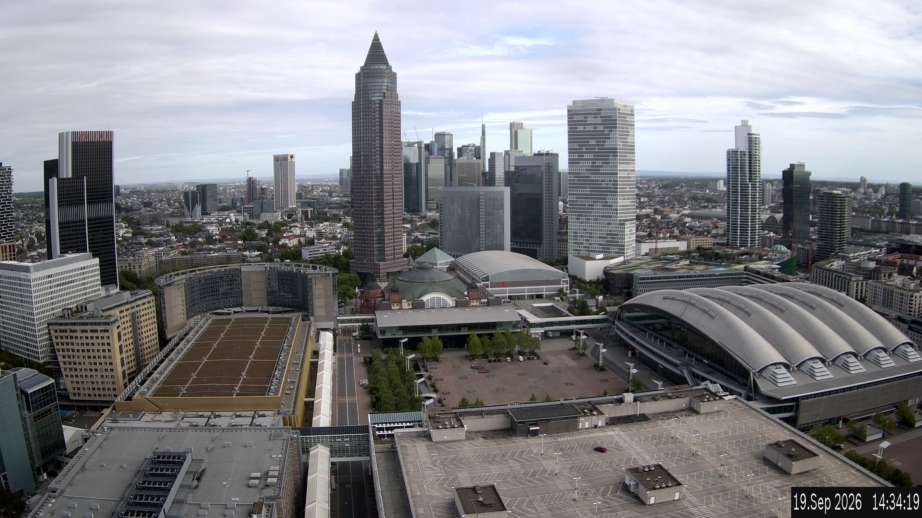Archiv Foto Webcam Blick von Frankfurter Messe auf die Skyline