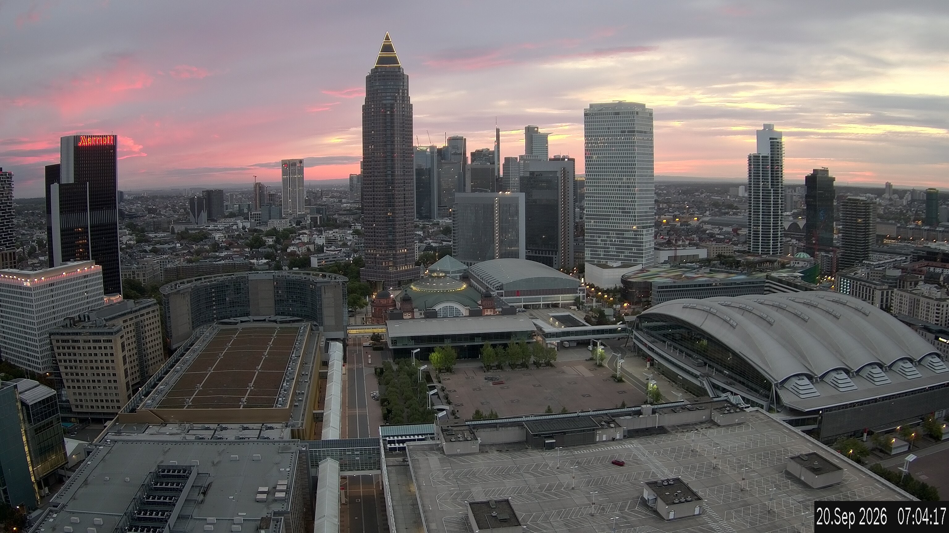 Archiv Foto Webcam Blick von Frankfurter Messe auf die Skyline