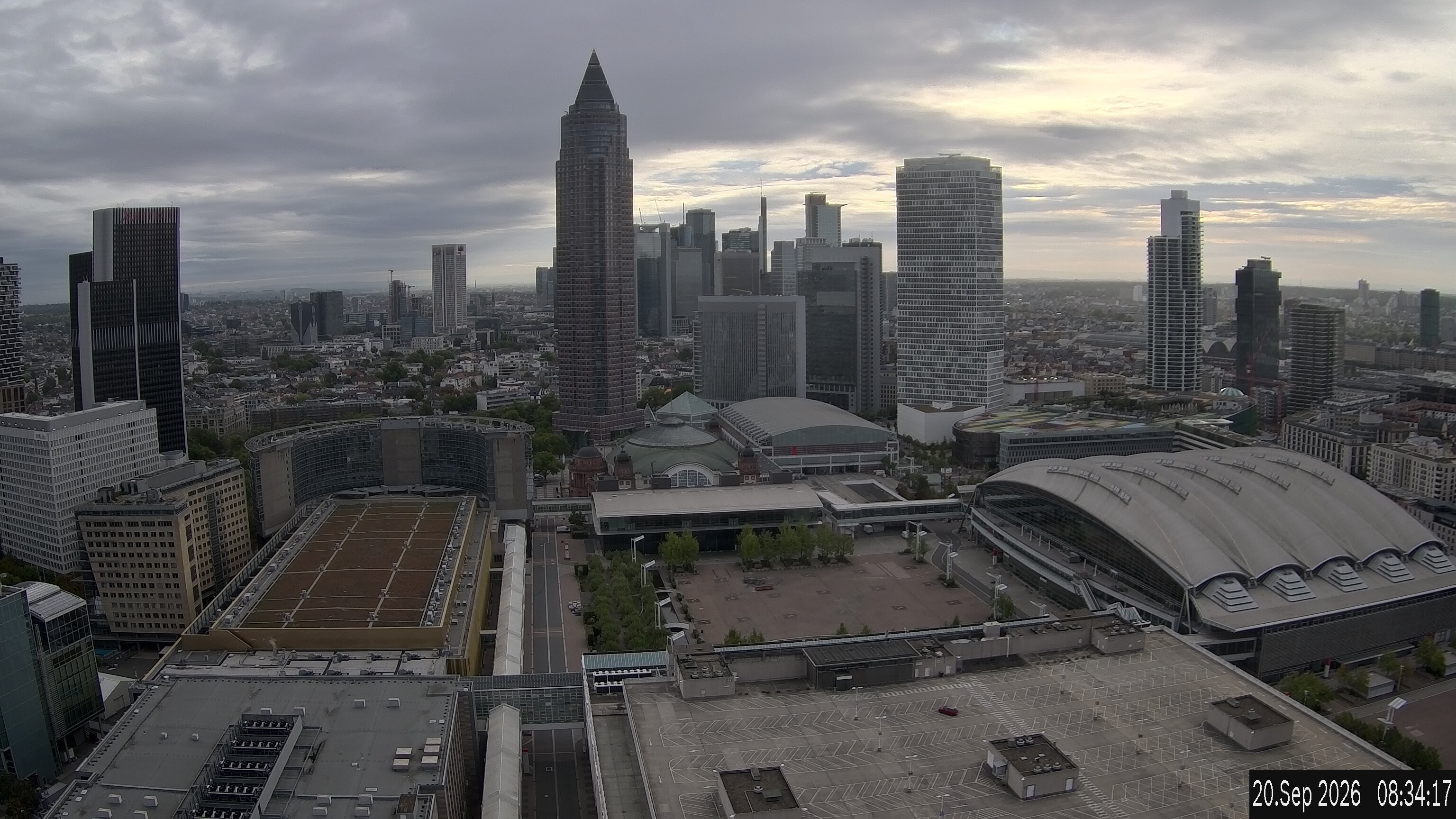 Archiv Foto Webcam Blick von Frankfurter Messe auf die Skyline