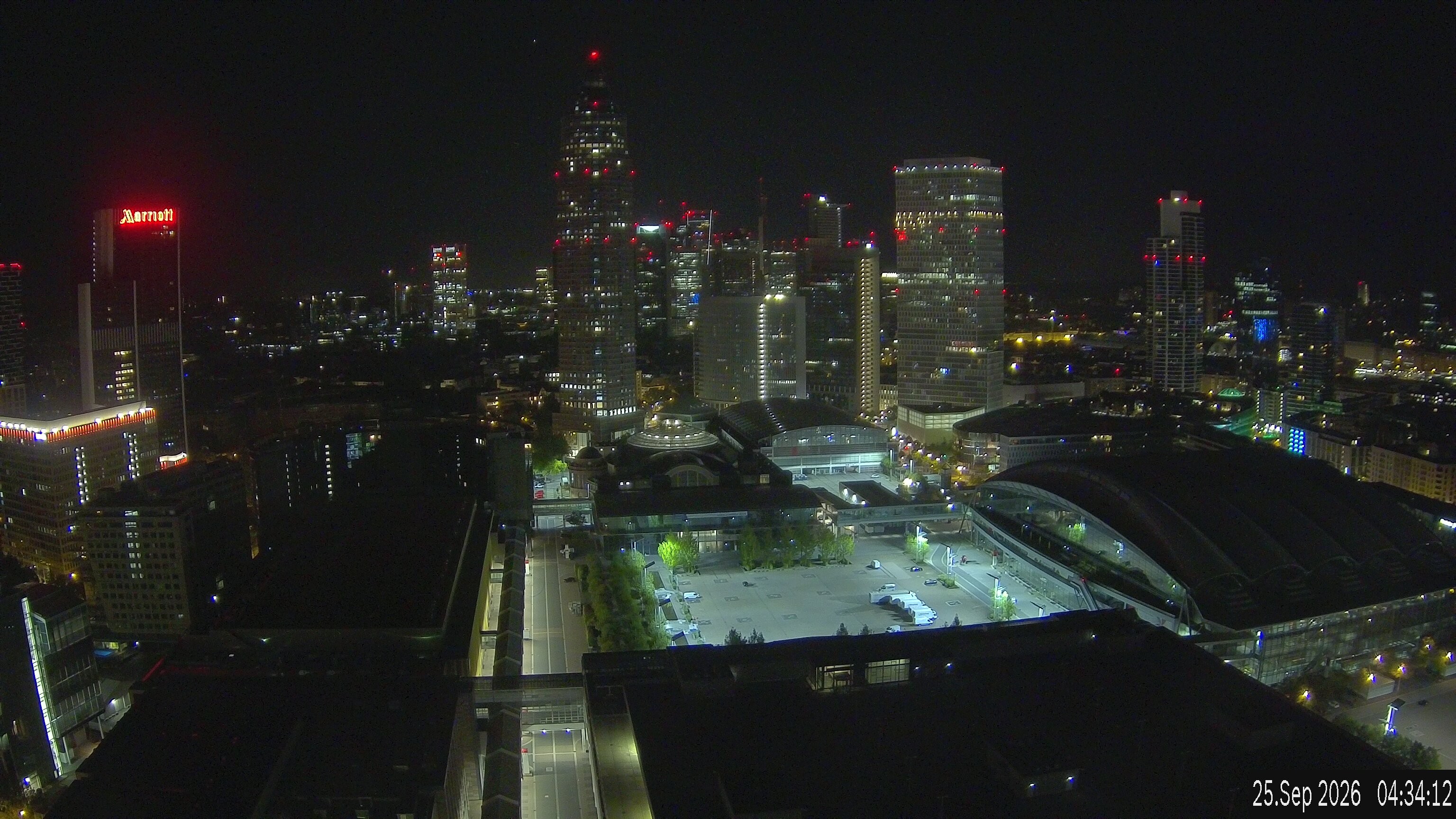 Archiv Foto Webcam Blick von Frankfurter Messe auf die Skyline