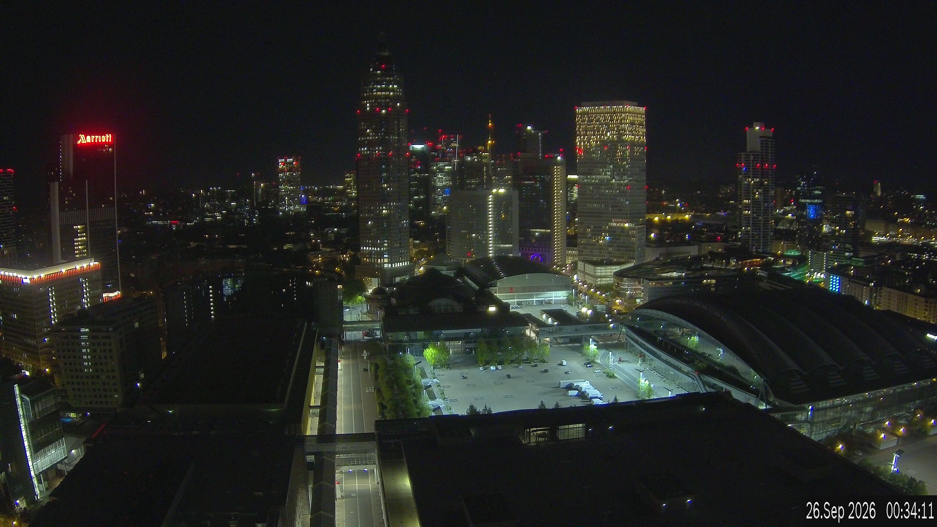 Archiv Foto Webcam Blick von Frankfurter Messe auf die Skyline