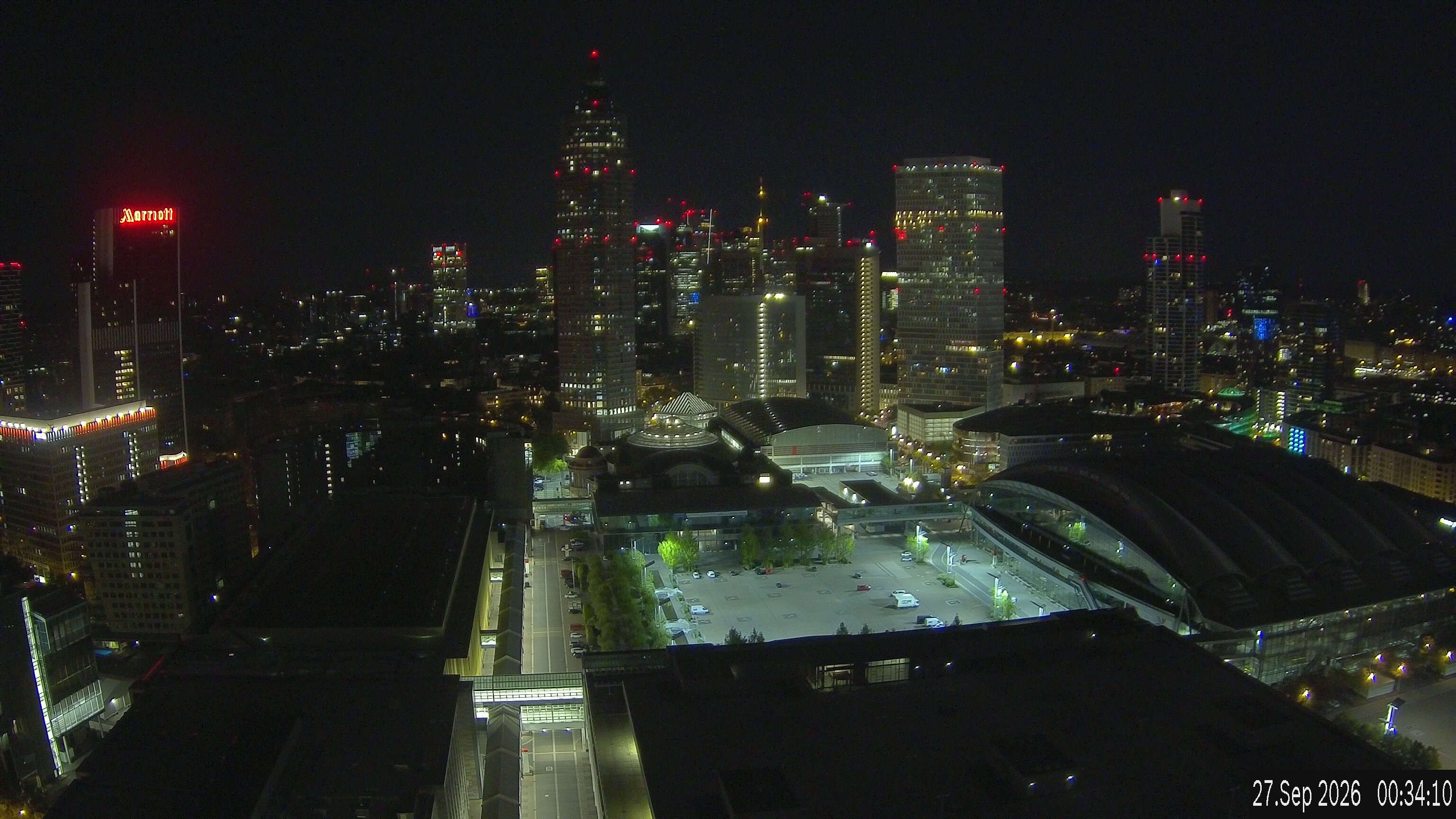 Archiv Foto Webcam Blick von Frankfurter Messe auf die Skyline