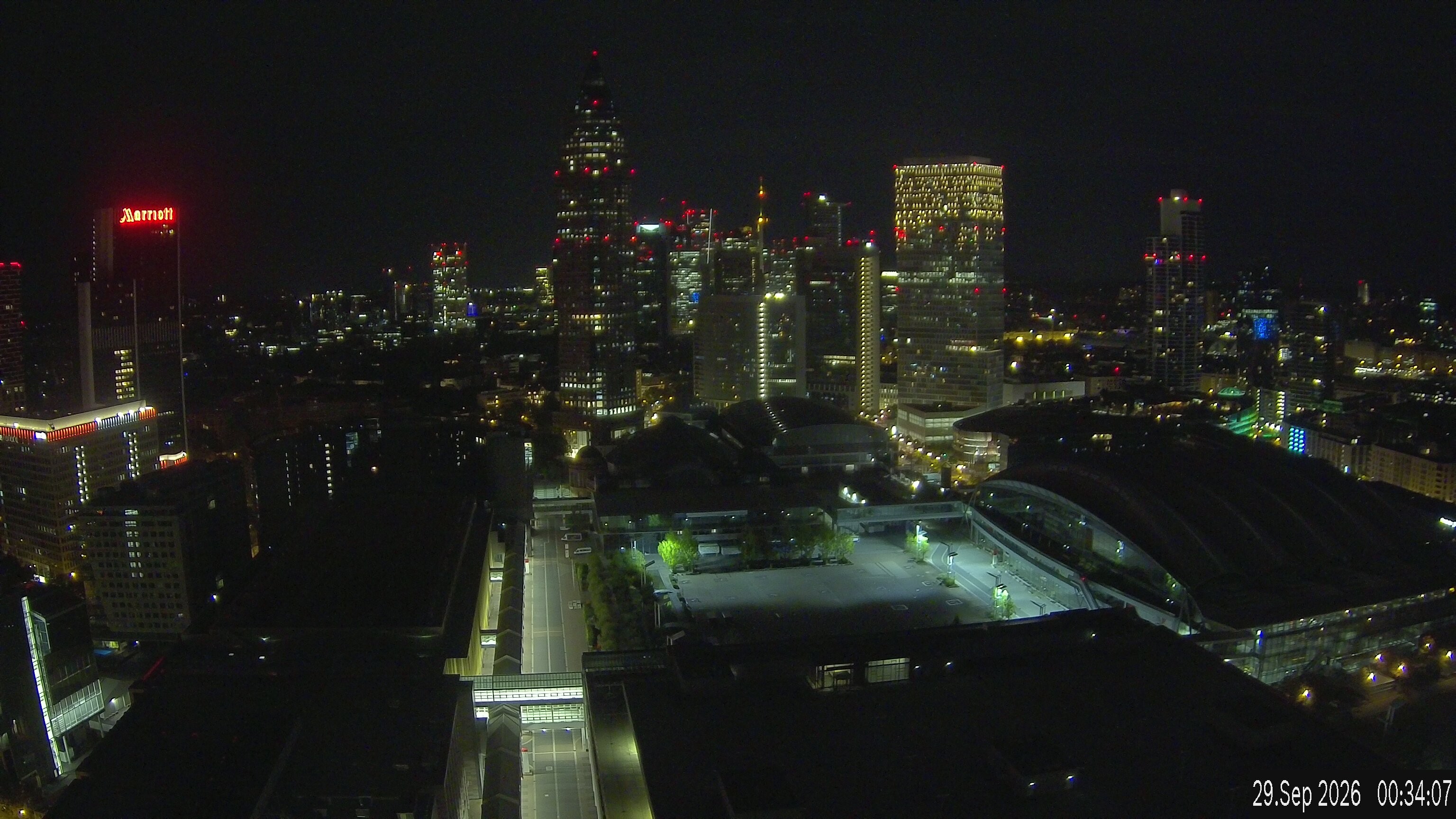 Archiv Foto Webcam Blick von Frankfurter Messe auf die Skyline