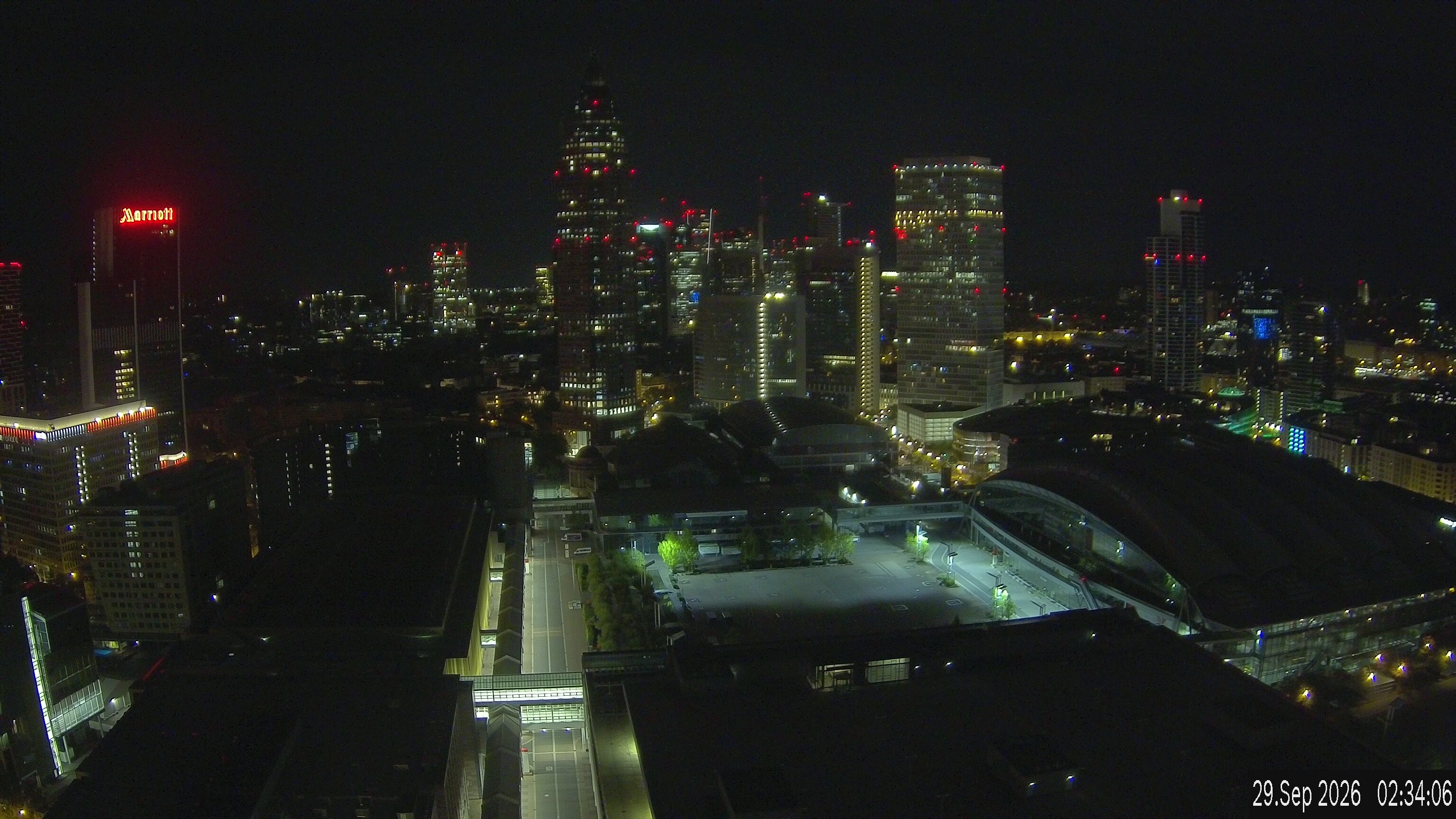 Archiv Foto Webcam Blick von Frankfurter Messe auf die Skyline
