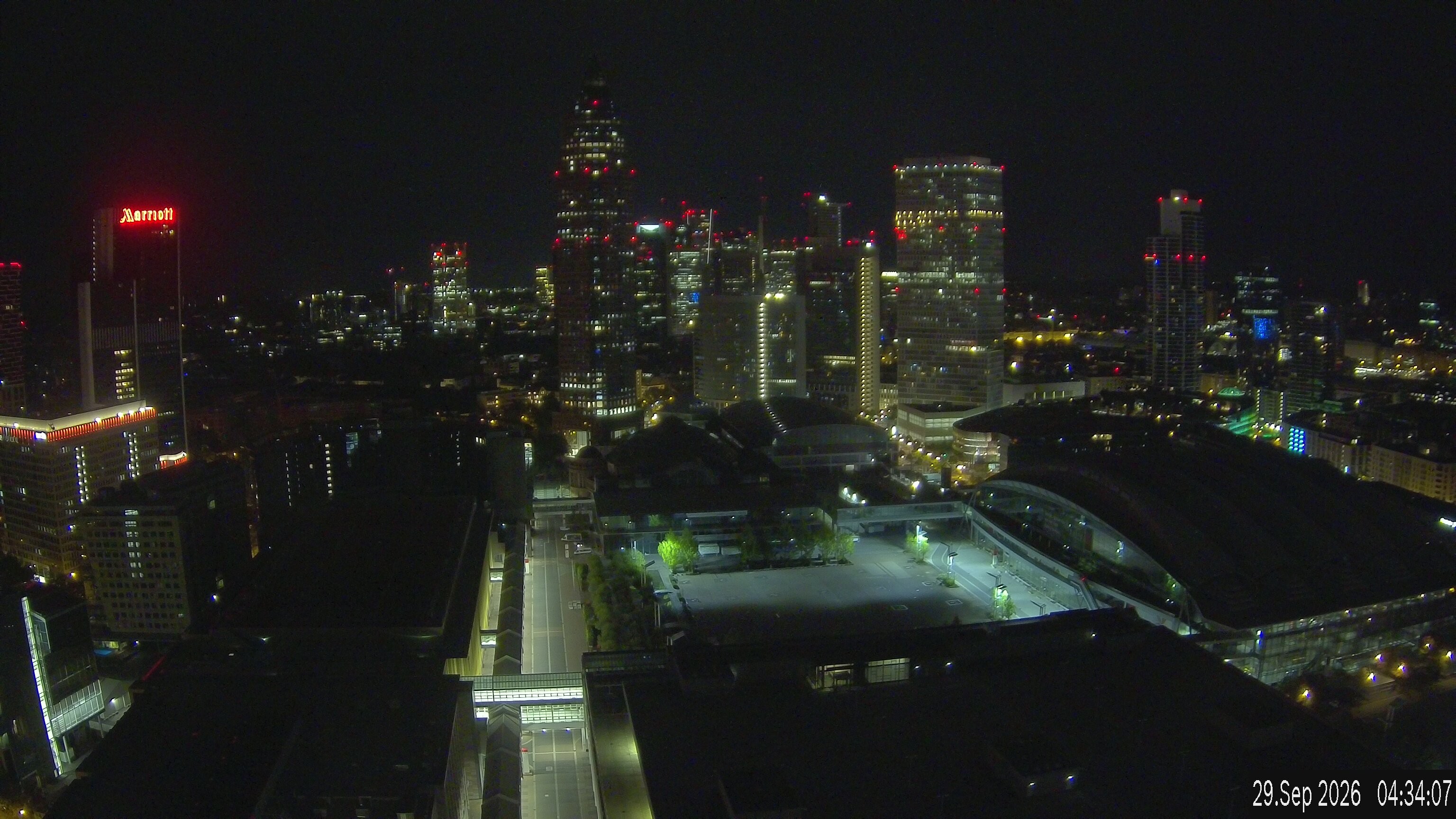 Archiv Foto Webcam Blick von Frankfurter Messe auf die Skyline