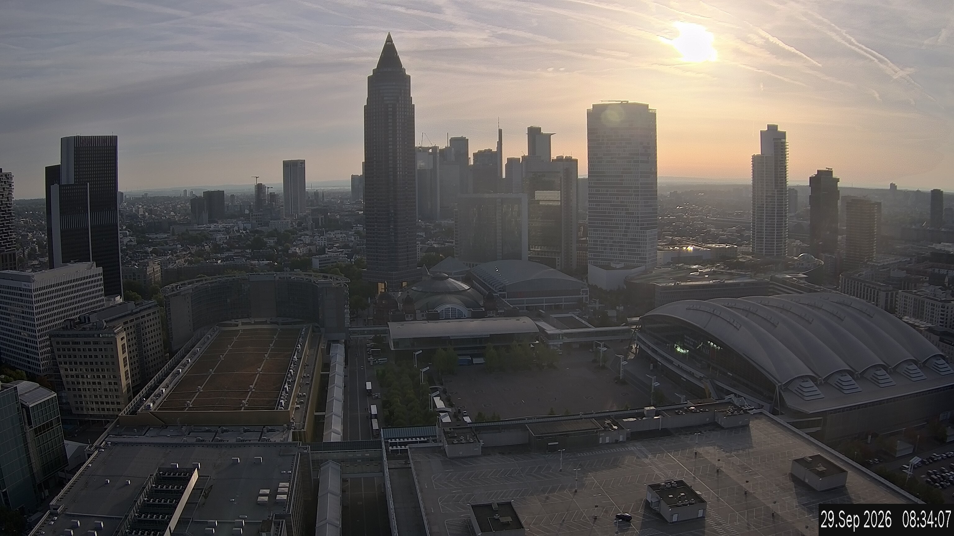 Archiv Foto Webcam Blick von Frankfurter Messe auf die Skyline
