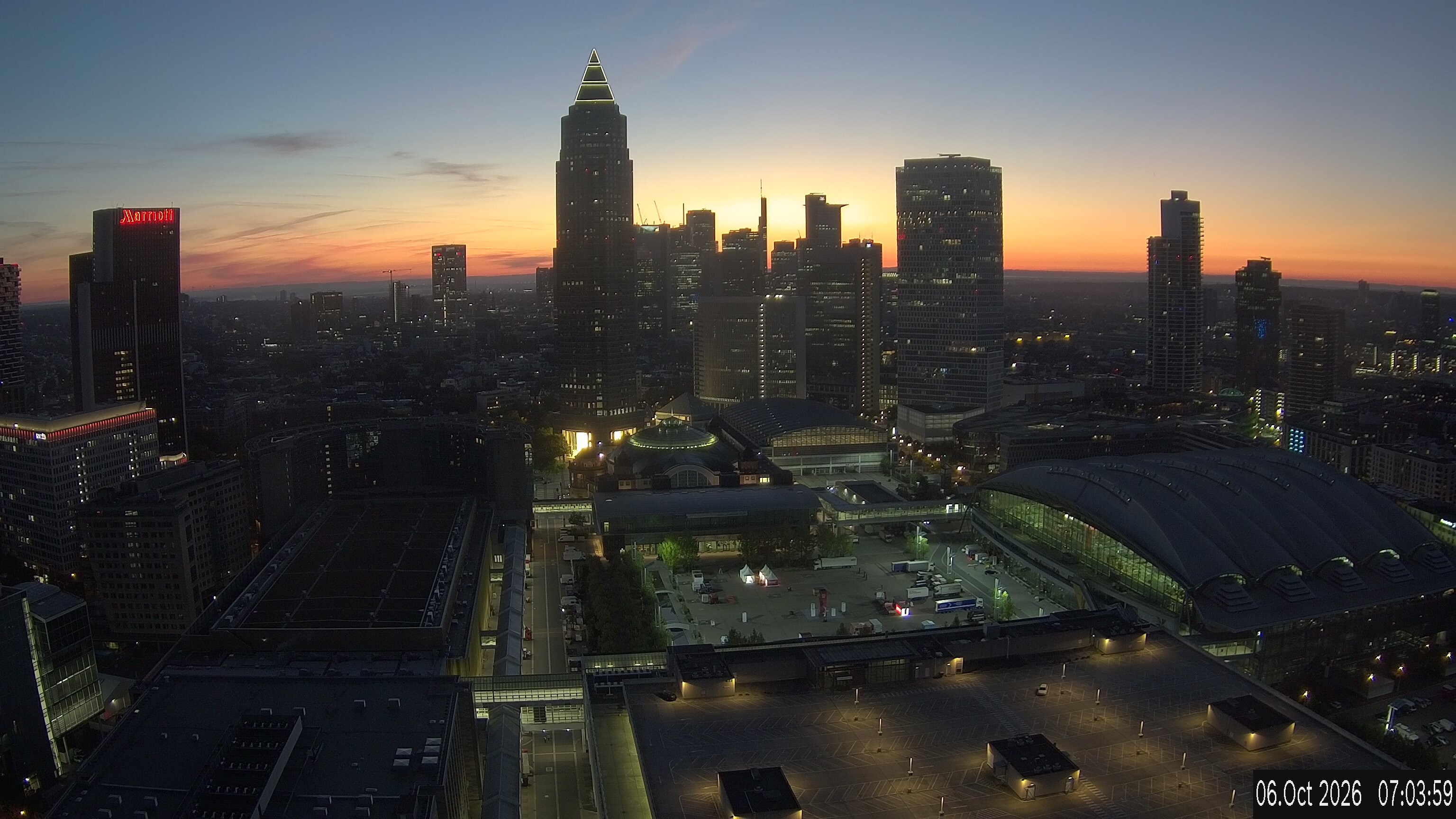 Archiv Foto Webcam Blick von Frankfurter Messe auf die Skyline