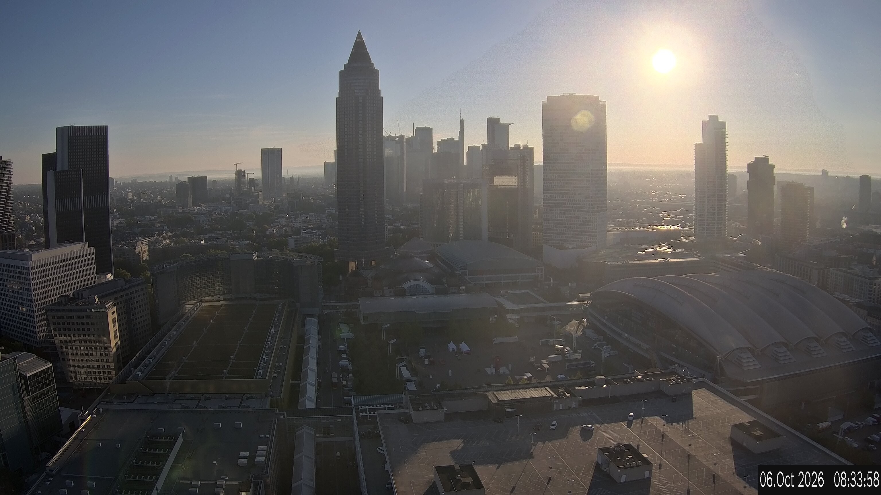 Archiv Foto Webcam Blick von Frankfurter Messe auf die Skyline