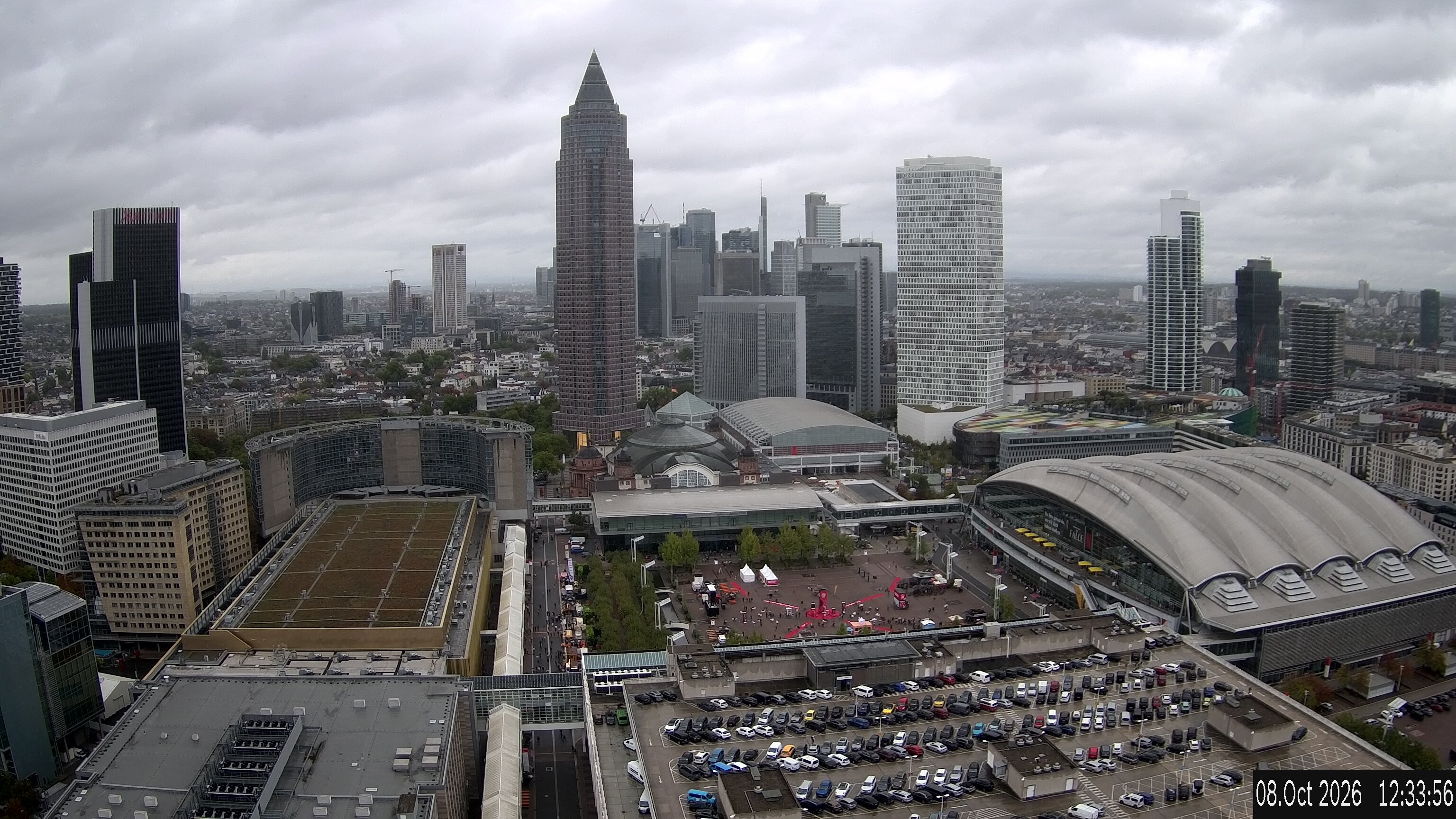 Archiv Foto Webcam Blick von Frankfurter Messe auf die Skyline