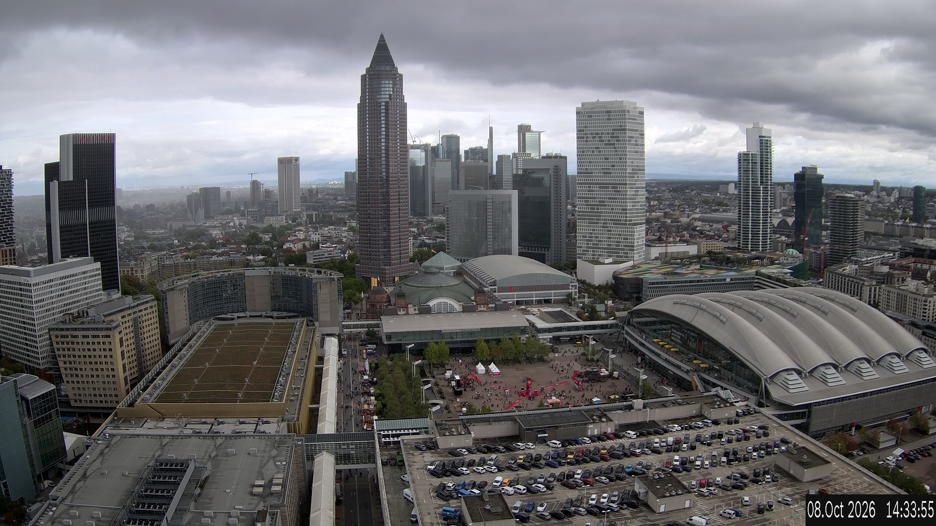 Archiv Foto Webcam Blick von Frankfurter Messe auf die Skyline