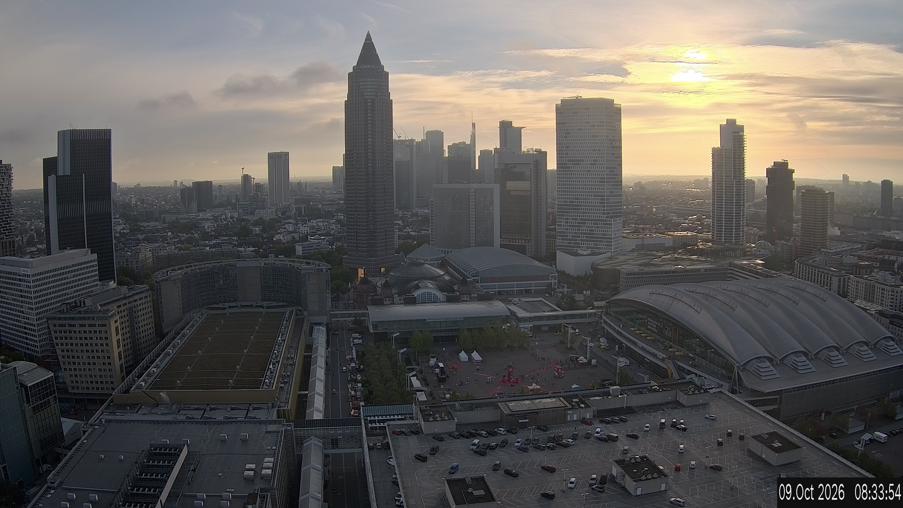 Archived image Webcam Frankfurt: View at the Skyline