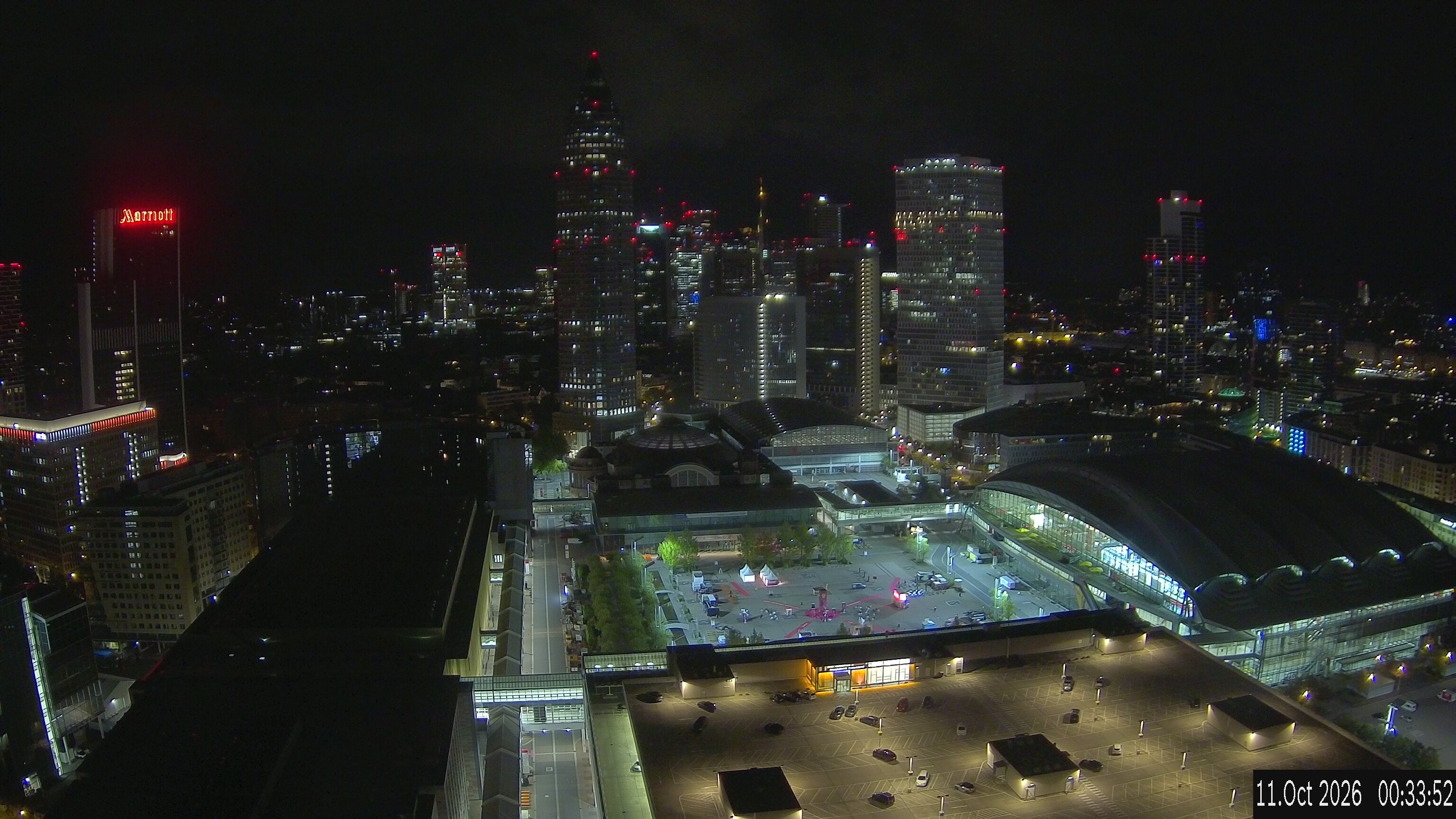 Archiv Foto Webcam Blick von Frankfurter Messe auf die Skyline