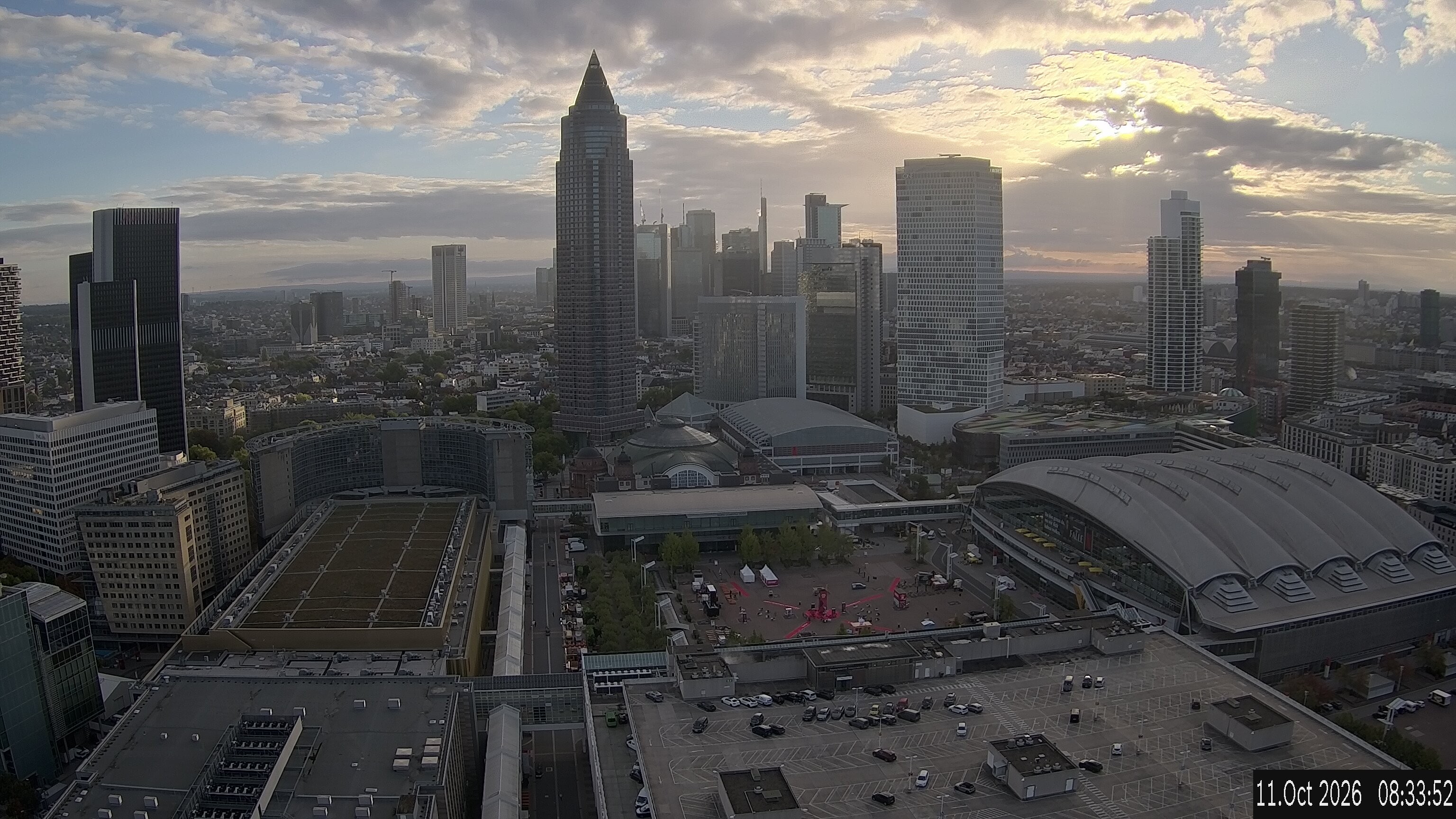 Archiv Foto Webcam Blick von Frankfurter Messe auf die Skyline