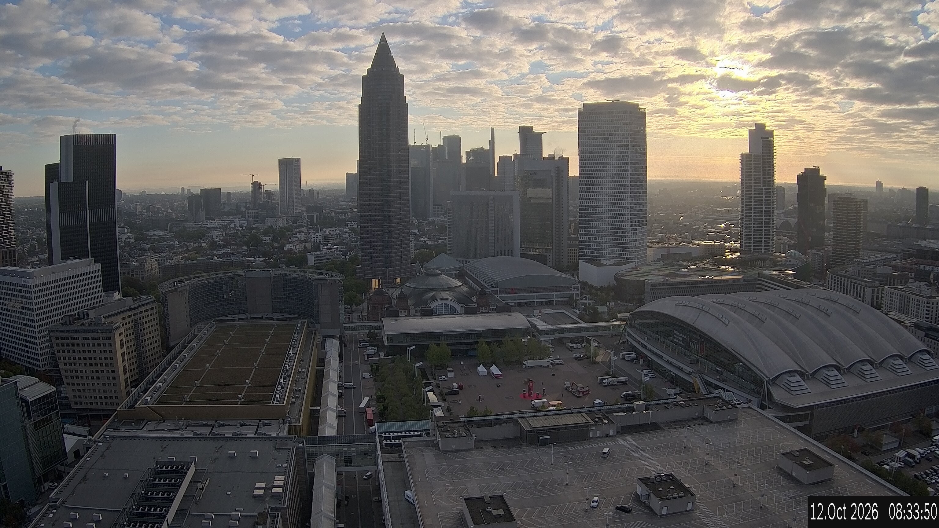 Archived image Webcam Frankfurt: View at the Skyline