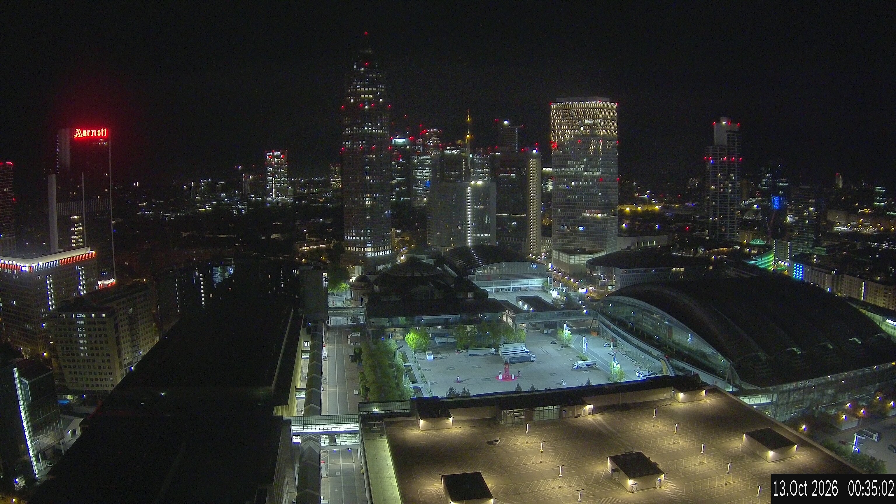 Archiv Foto Webcam Blick von Frankfurter Messe auf die Skyline