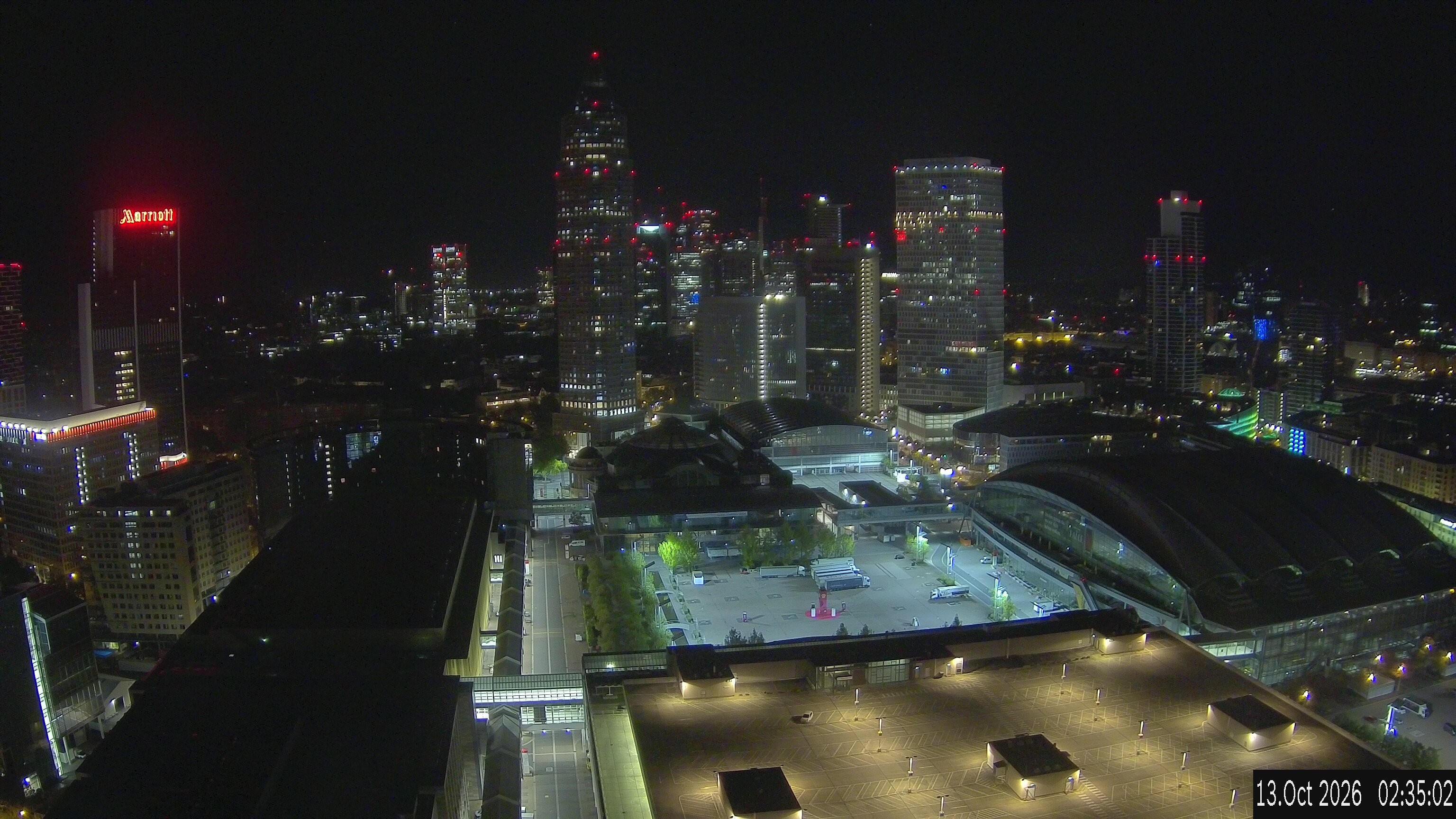 Archiv Foto Webcam Blick von Frankfurter Messe auf die Skyline