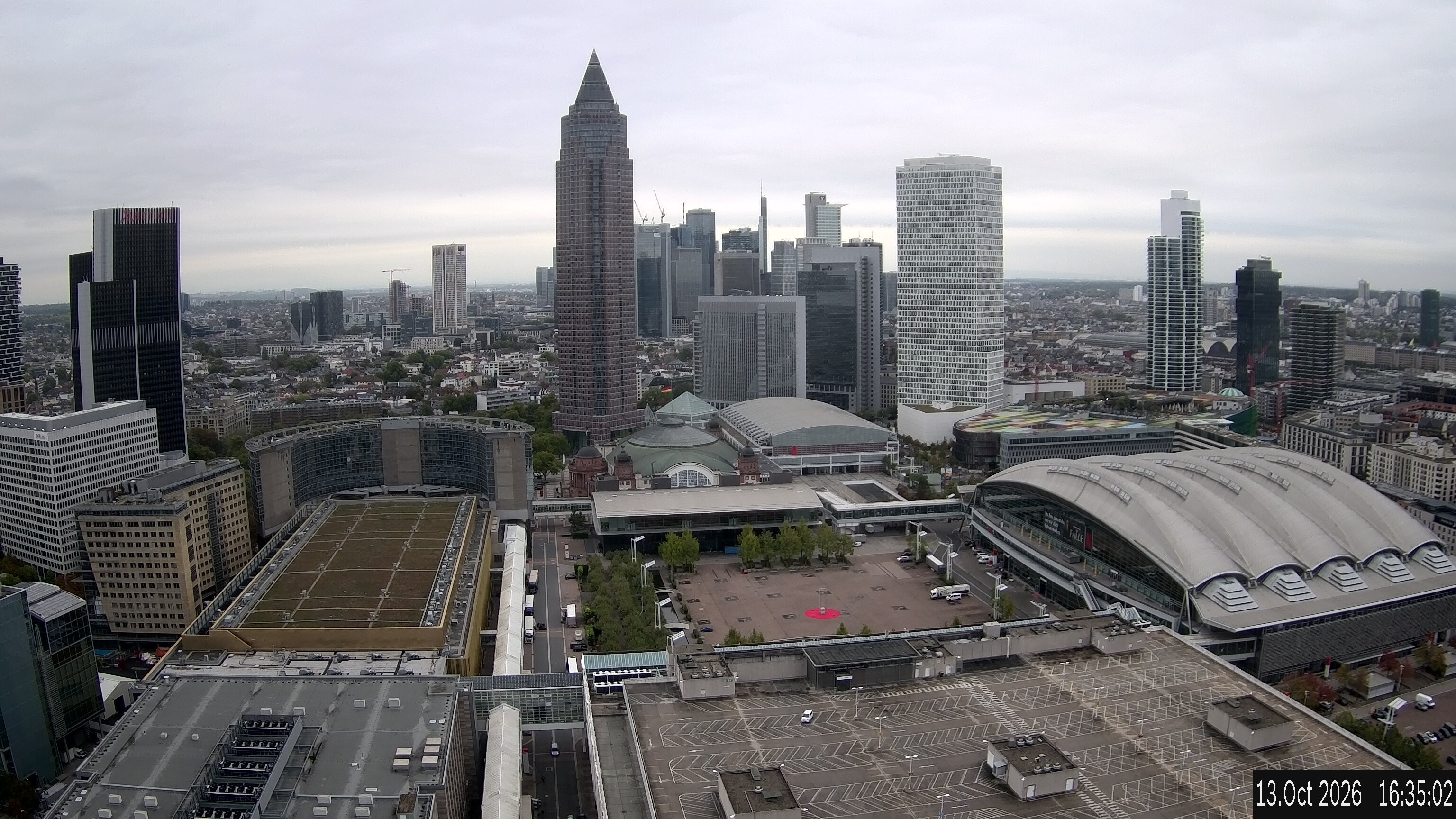 Archiv Foto Webcam Blick von Frankfurter Messe auf die Skyline