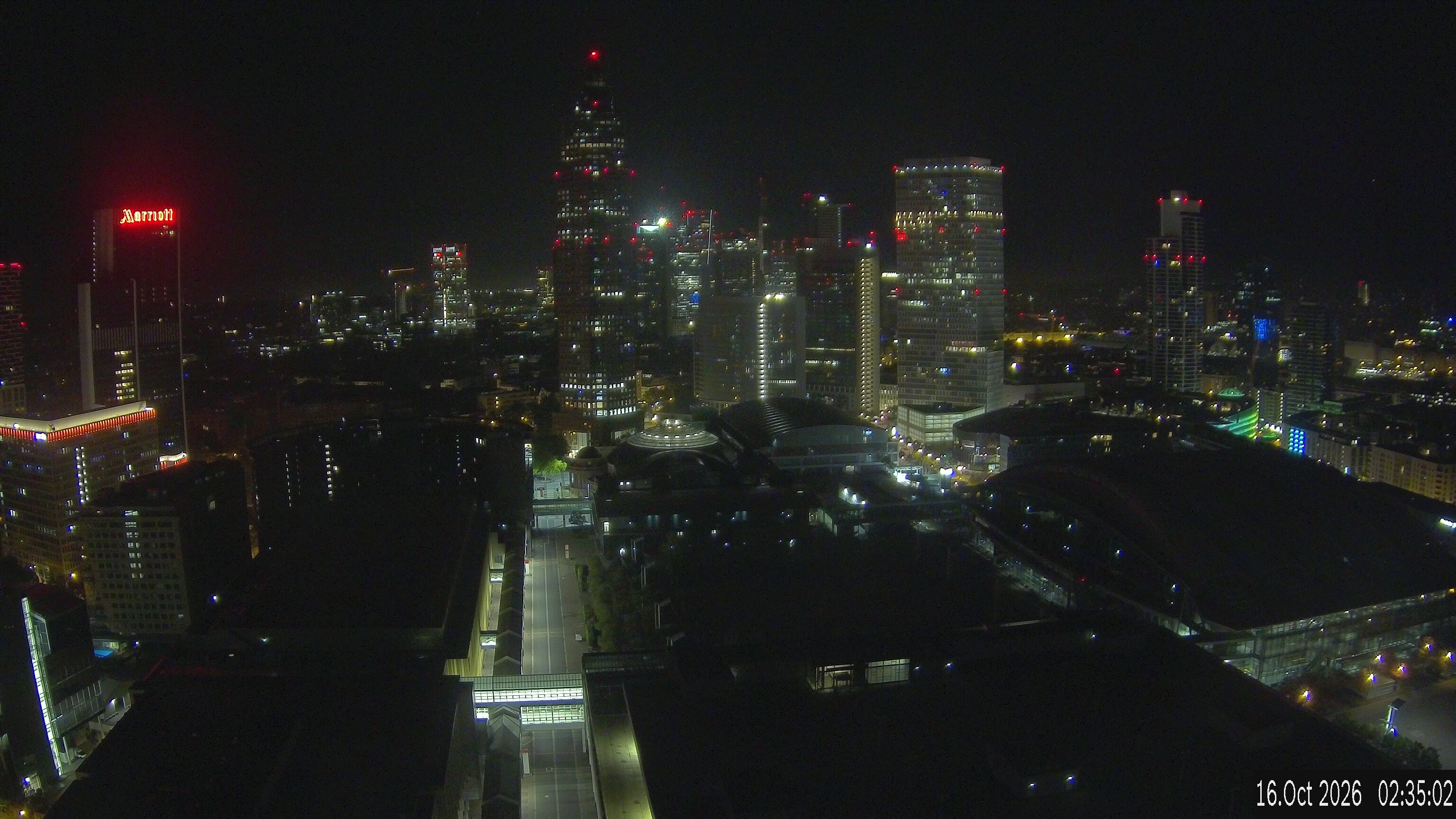 Archiv Foto Webcam Blick von Frankfurter Messe auf die Skyline