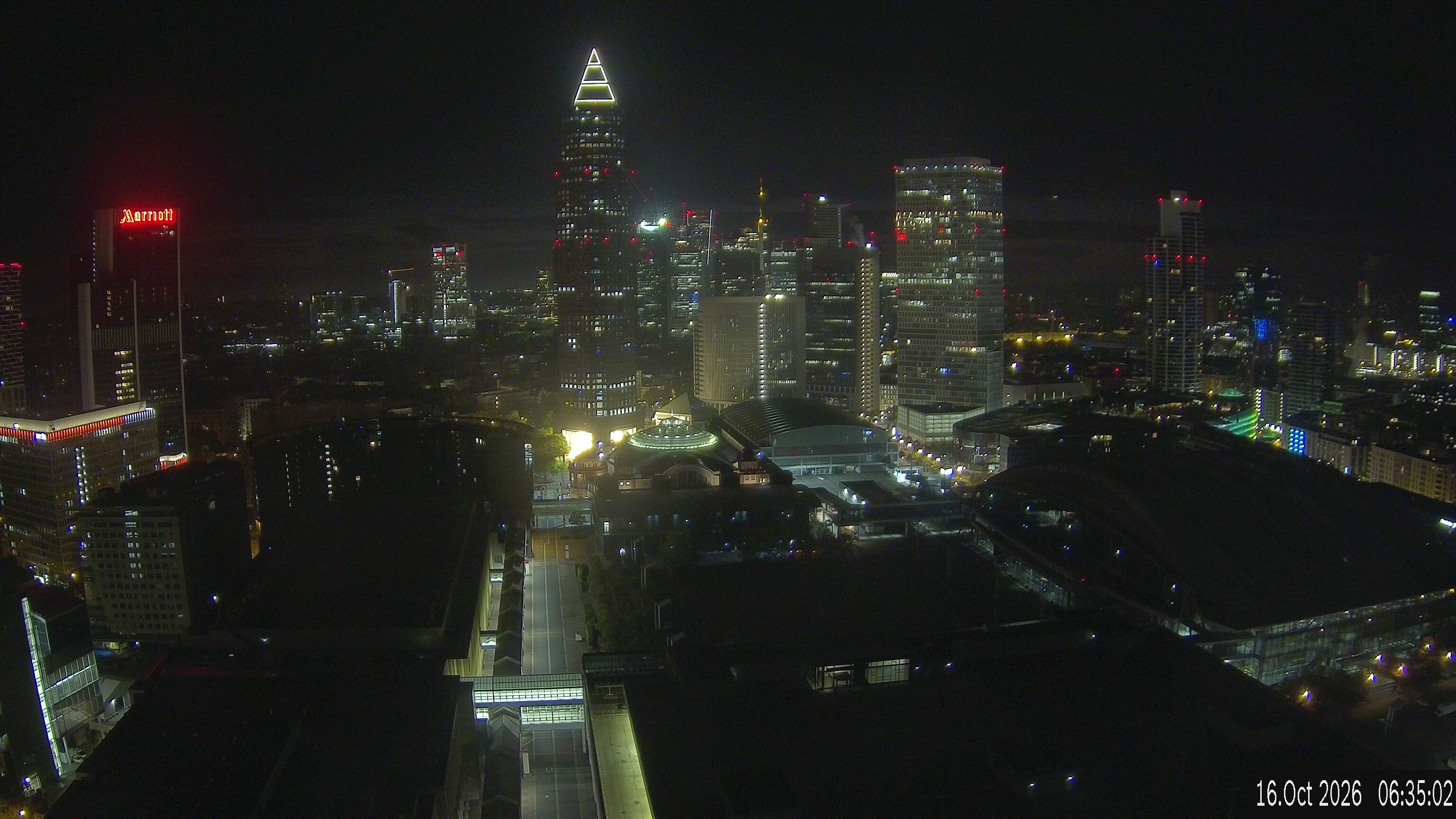 Archiv Foto Webcam Blick von Frankfurter Messe auf die Skyline