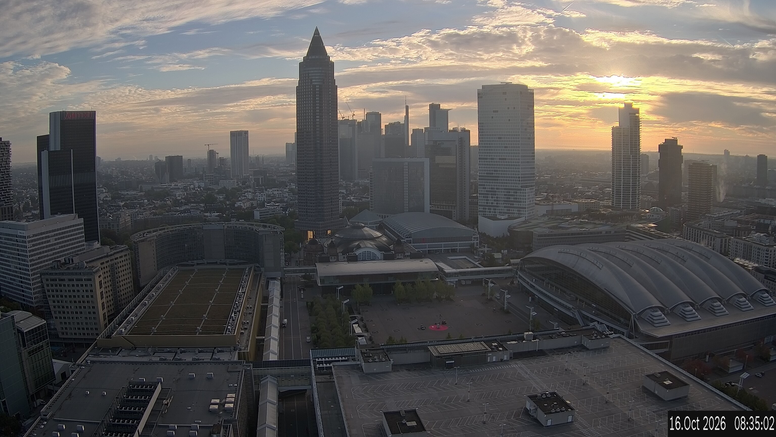 Archiv Foto Webcam Blick von Frankfurter Messe auf die Skyline