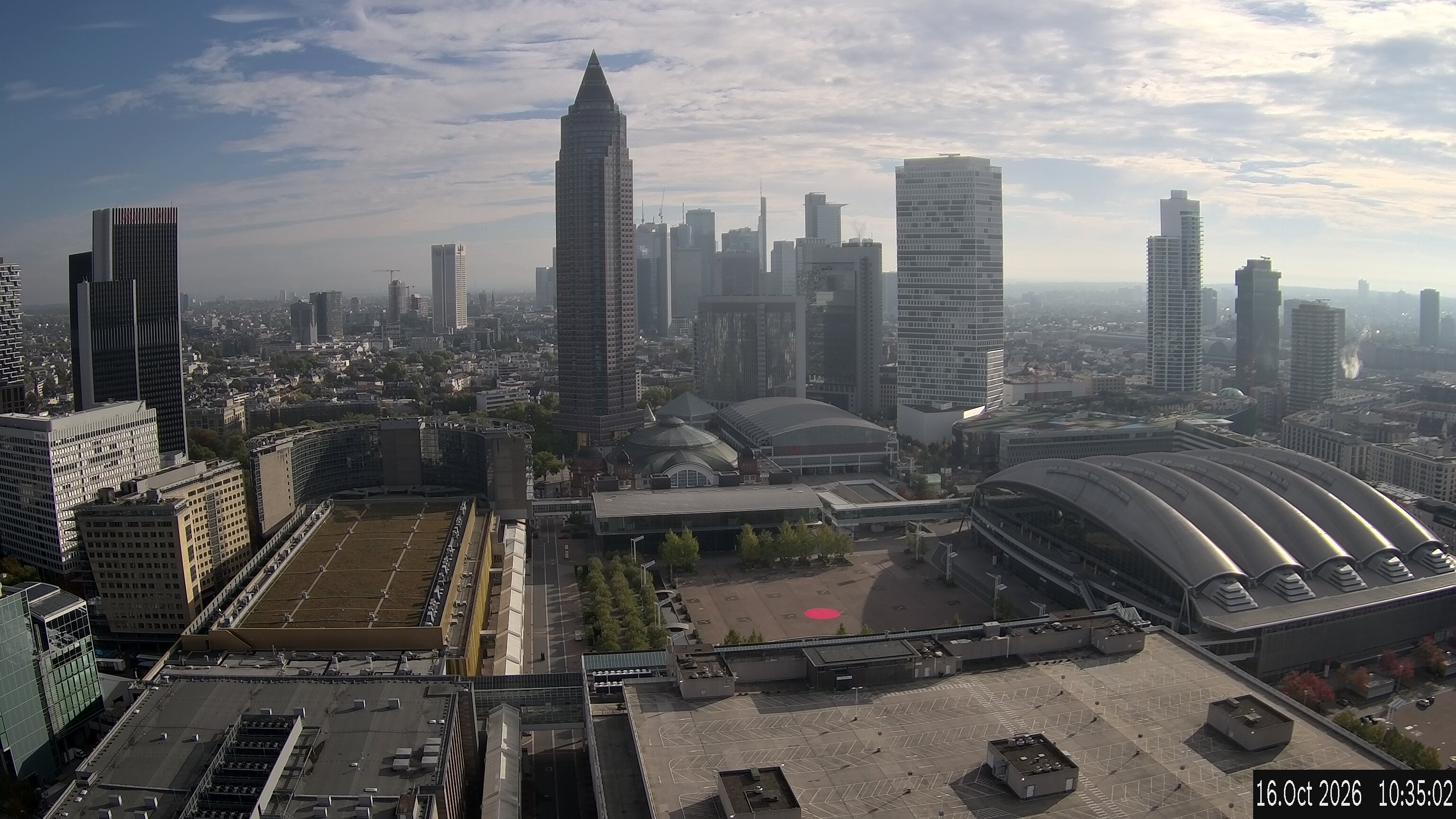 Archiv Foto Webcam Blick von Frankfurter Messe auf die Skyline