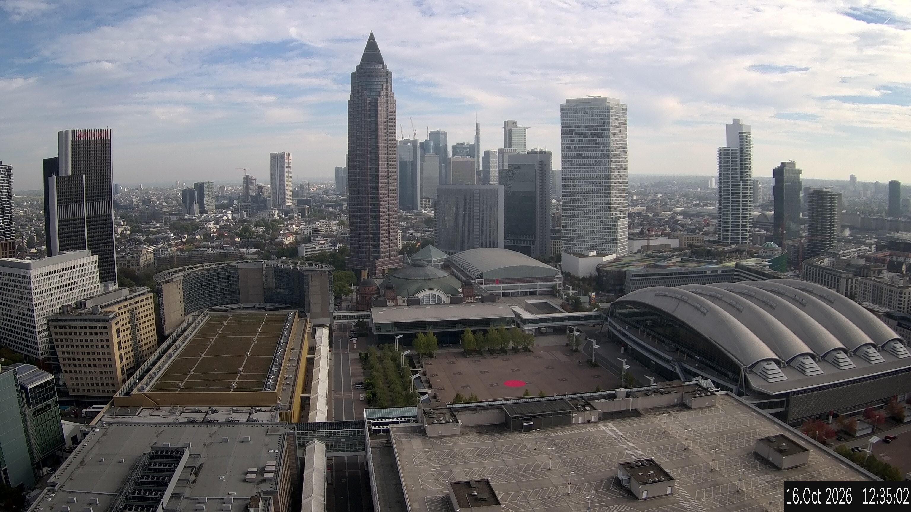 Archiv Foto Webcam Blick von Frankfurter Messe auf die Skyline