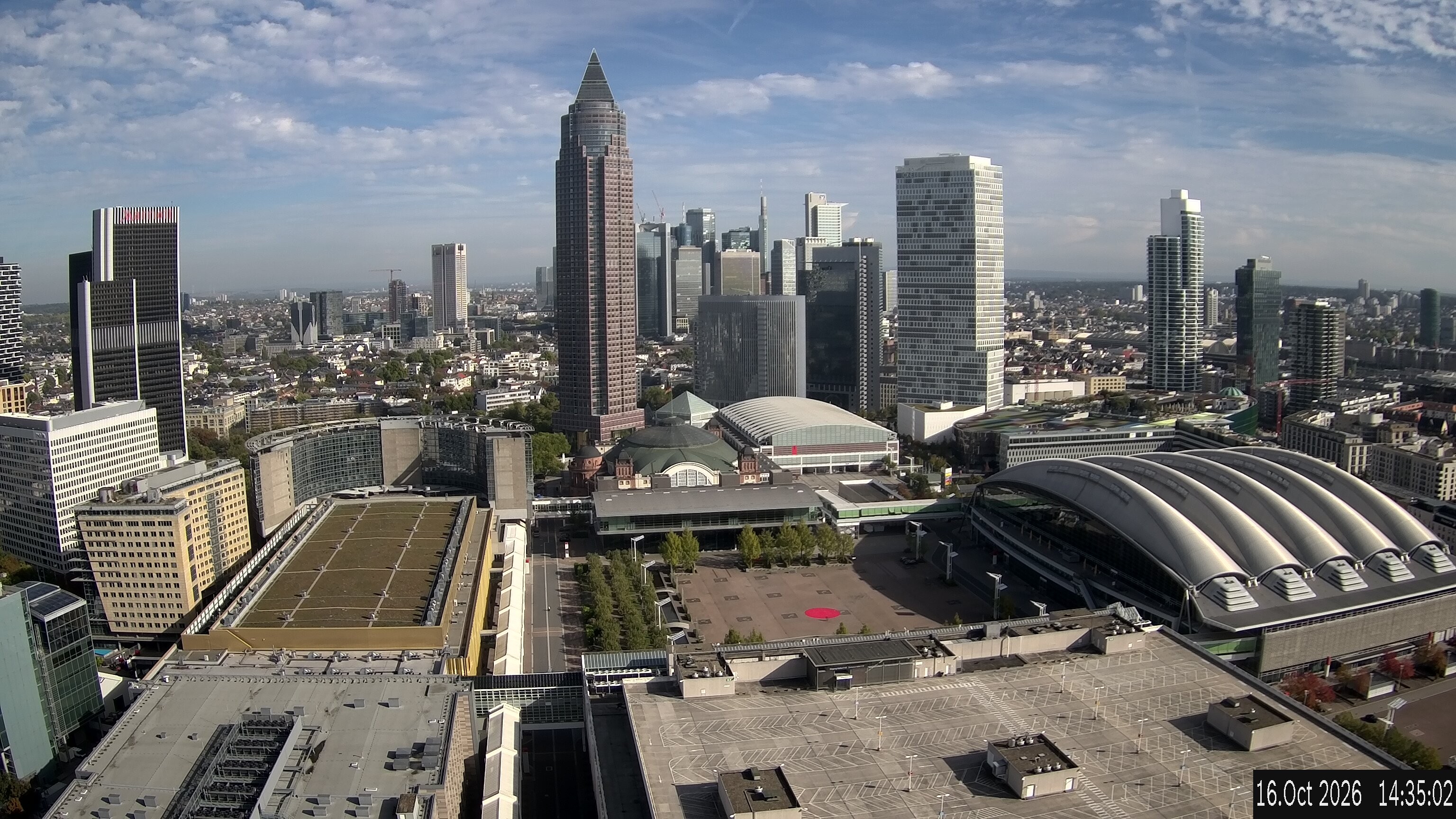 Archiv Foto Webcam Blick von Frankfurter Messe auf die Skyline