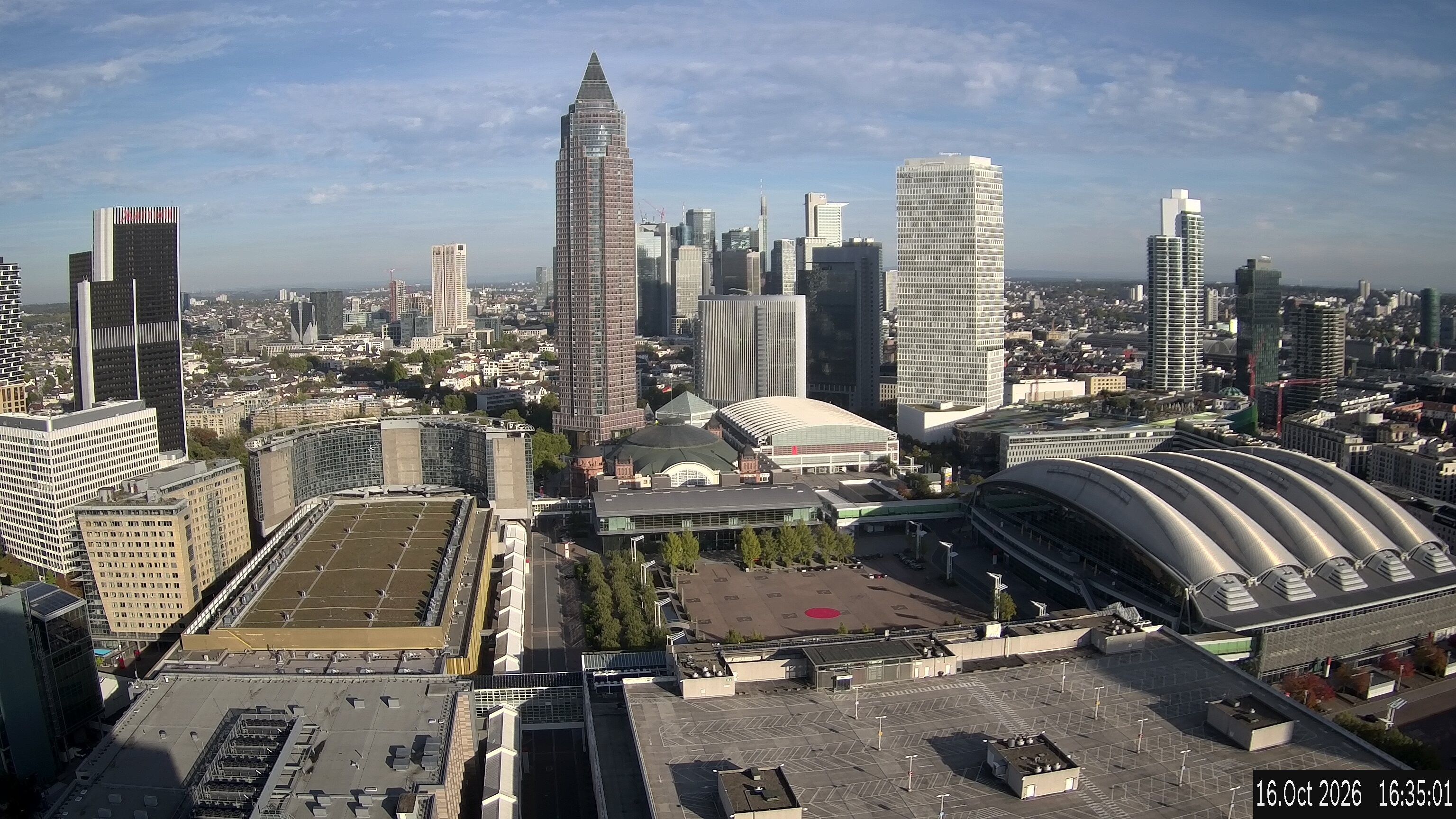 Archiv Foto Webcam Blick von Frankfurter Messe auf die Skyline