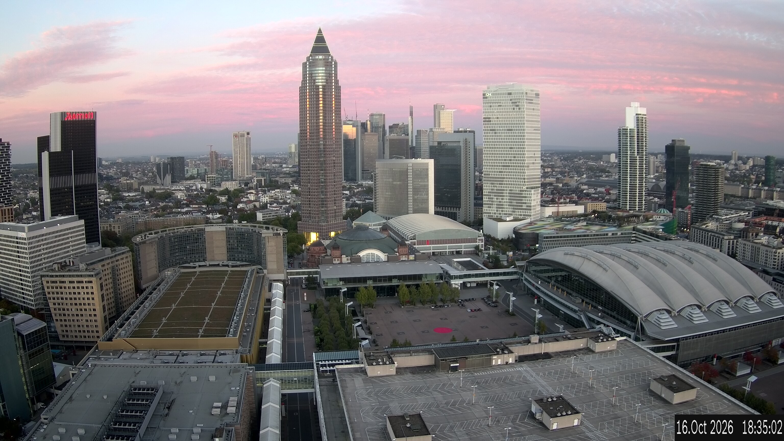 Archiv Foto Webcam Blick von Frankfurter Messe auf die Skyline