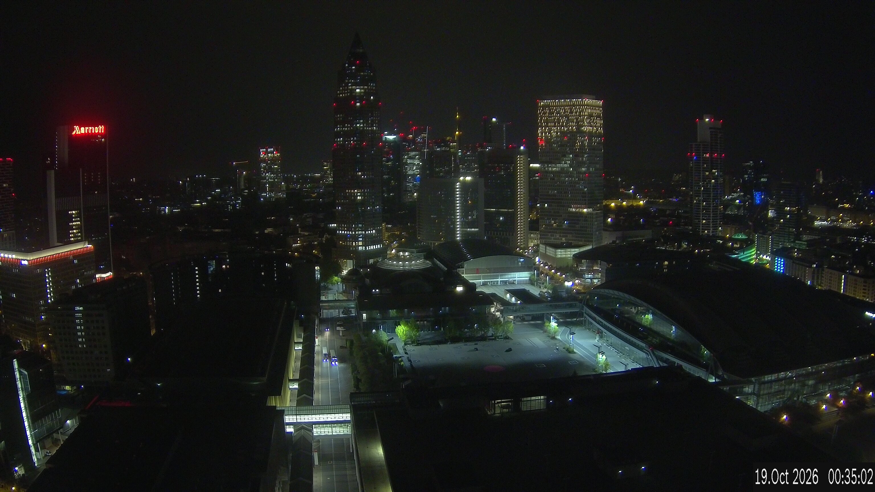 Archiv Foto Webcam Blick von Frankfurter Messe auf die Skyline