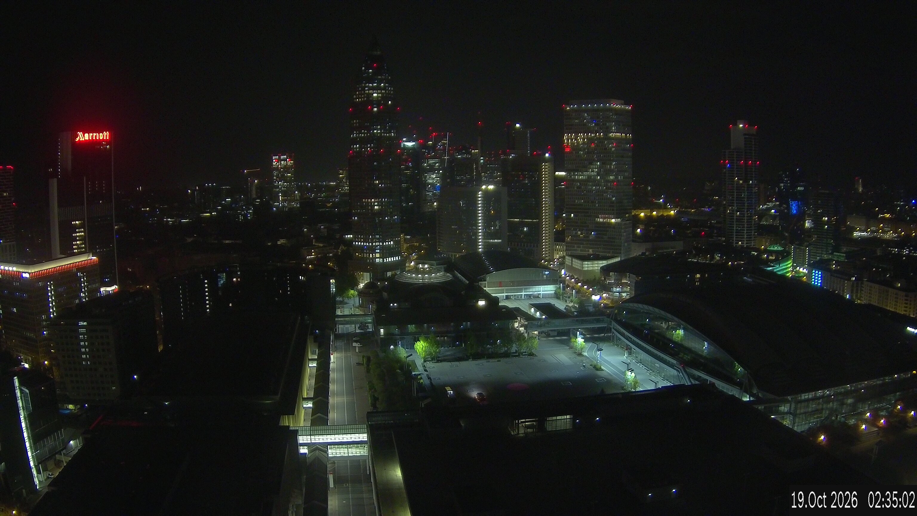 Archiv Foto Webcam Blick von Frankfurter Messe auf die Skyline