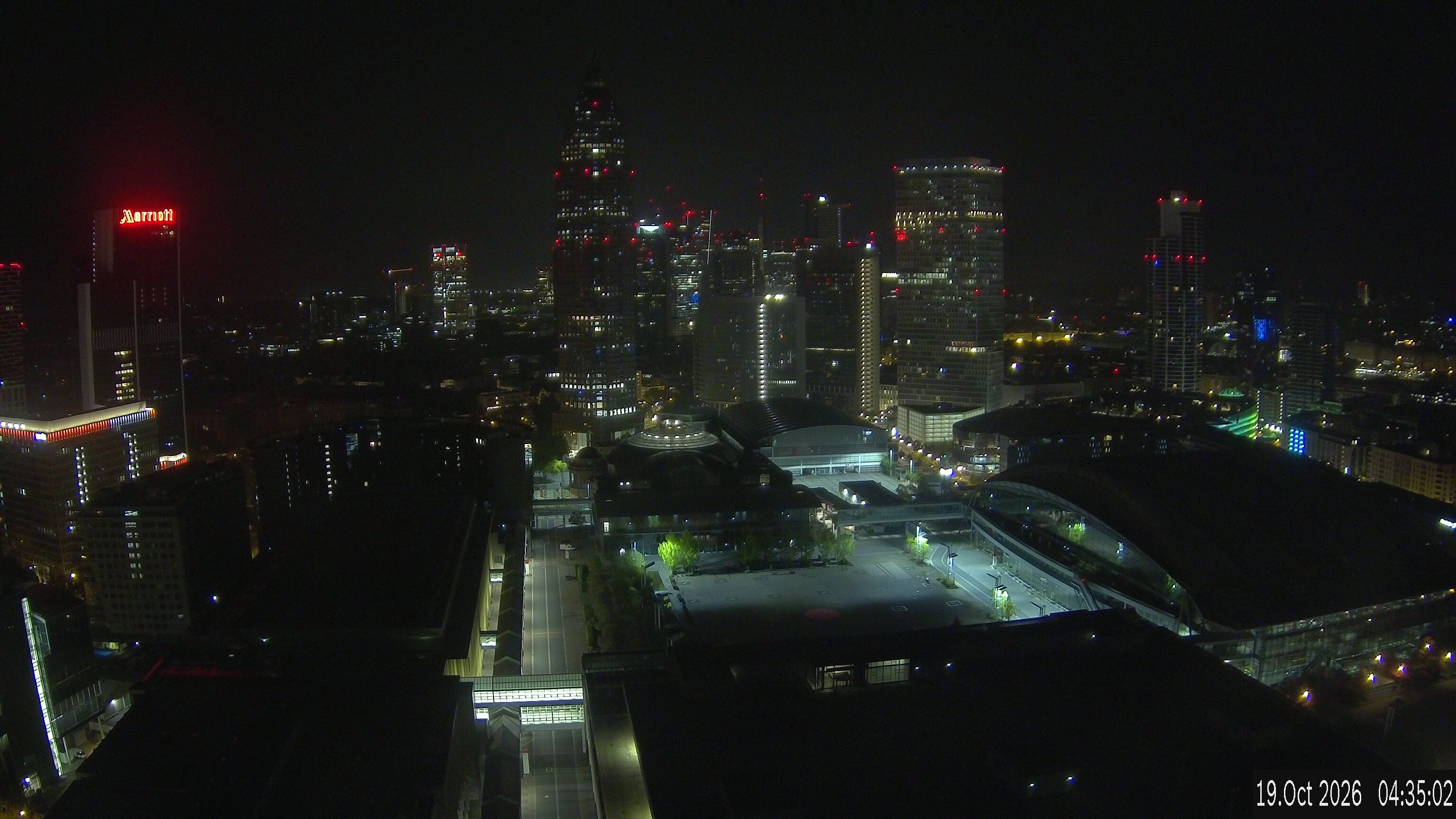Archiv Foto Webcam Blick von Frankfurter Messe auf die Skyline